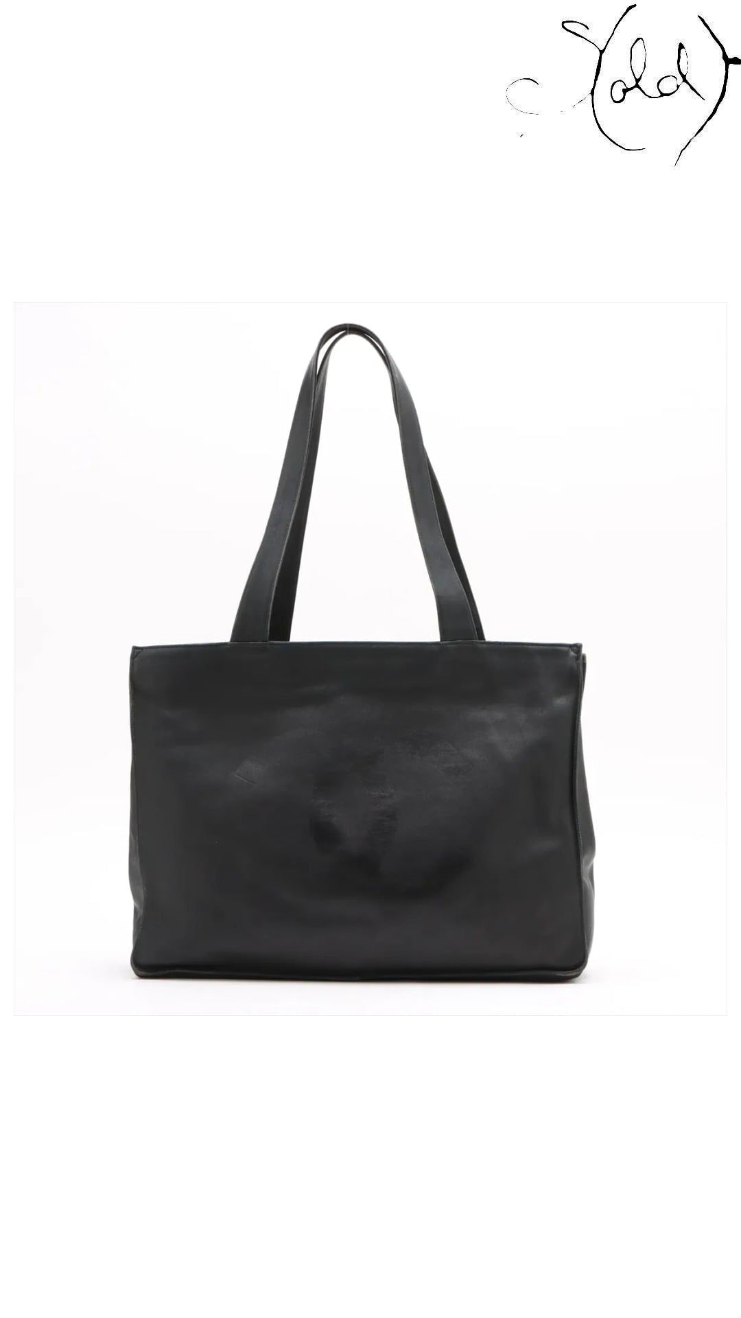 Chanel Coco Mark black leather tote bag - view 1