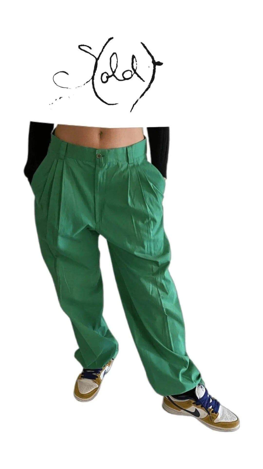 Versace Green Dress Trousers – Rare Vintage Luxury, Authenticated Pre-Owned | Sold Attire