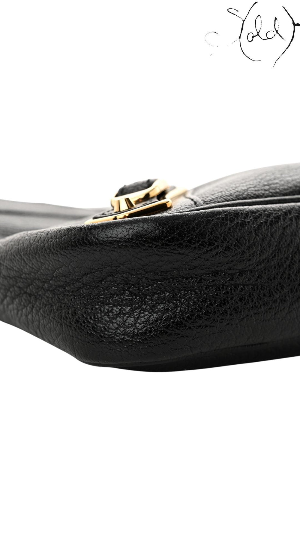 Balenciaga Black Chevre Leather Metallic Edge Hip Bag, Detail view | Sold Attire