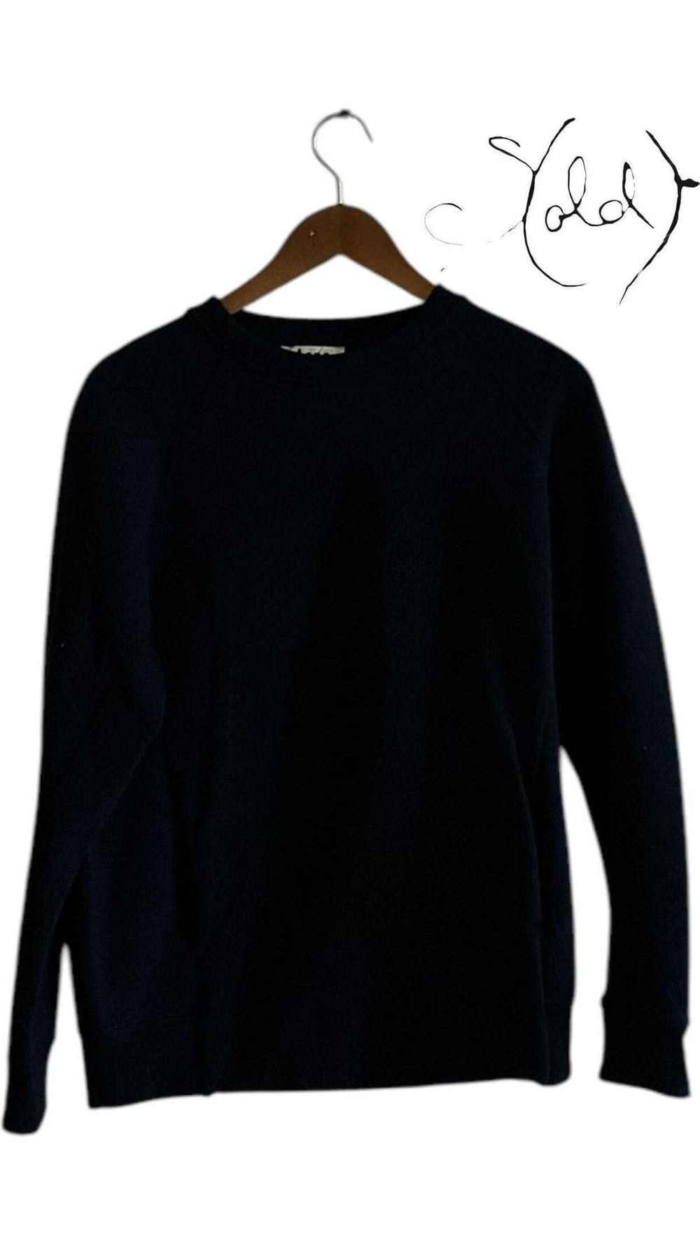 Acne Studios Black Crewneck – Minimalist Vintage, Interior view | Sold Attire