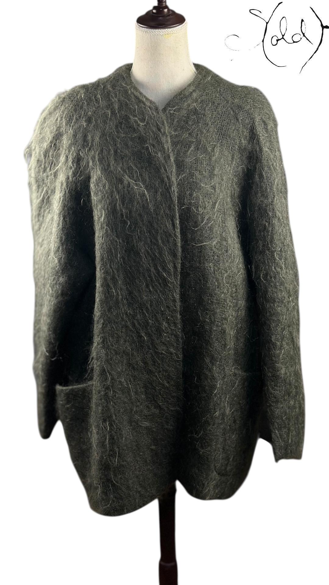 Alexon Made in Great Britain Mohair Wool Coat, Detail view | Sold Attire