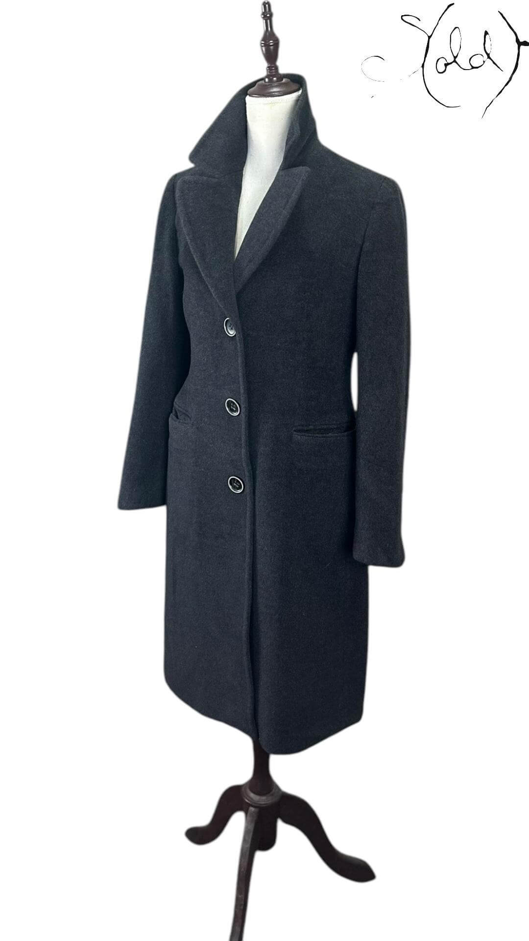 Antonio Fusco Angora Wool Coat – Italian Elegance — Interior view | Sold Attire