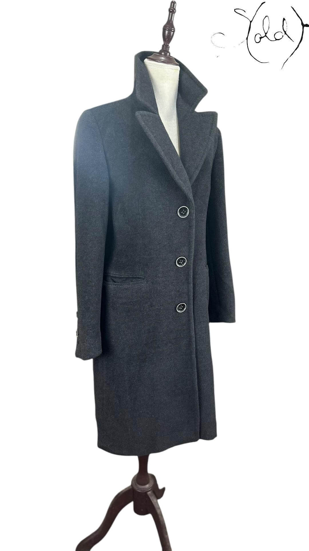 Antonio Fusco Angora Wool Coat – Italian Elegance, Detail view | Sold Attire