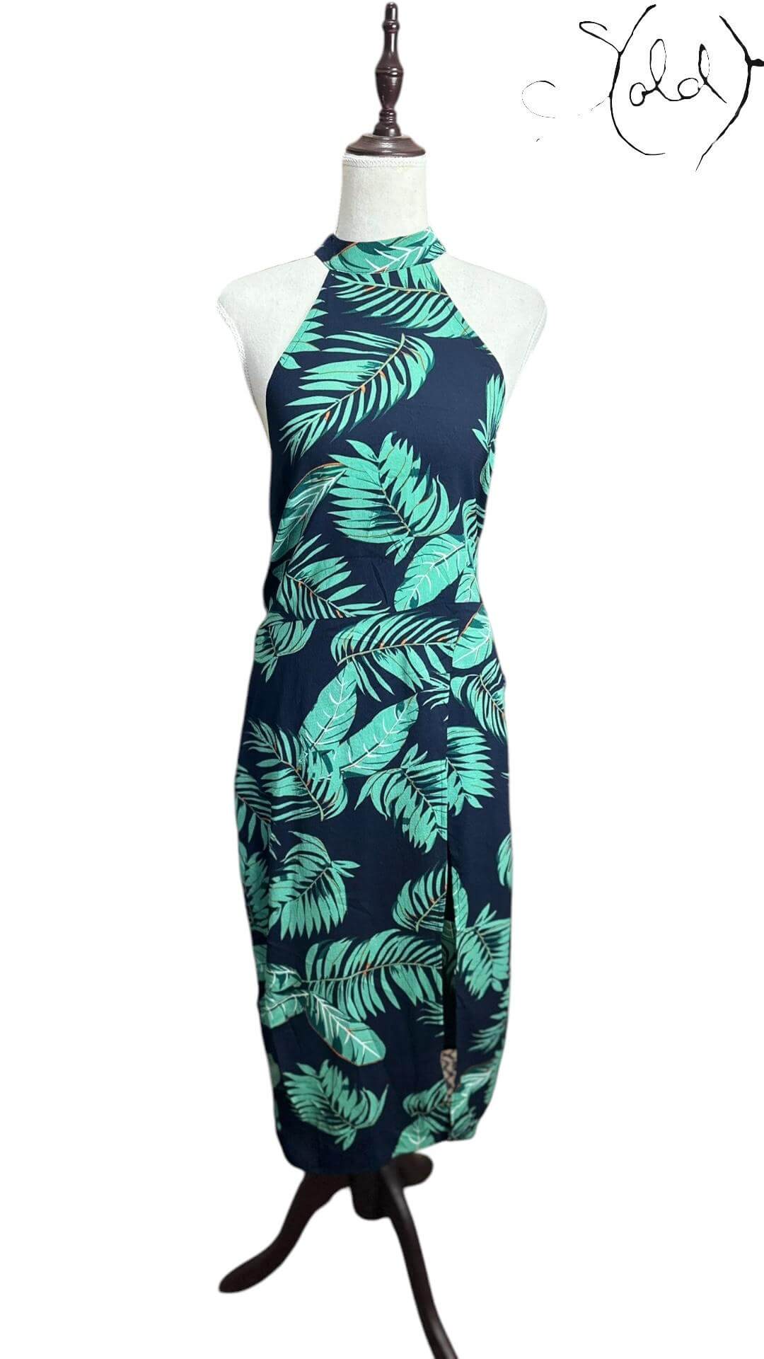 AX Paris Palm Halter Dress – New with Tags, Authenticated Pre-Owned | Sold Attire