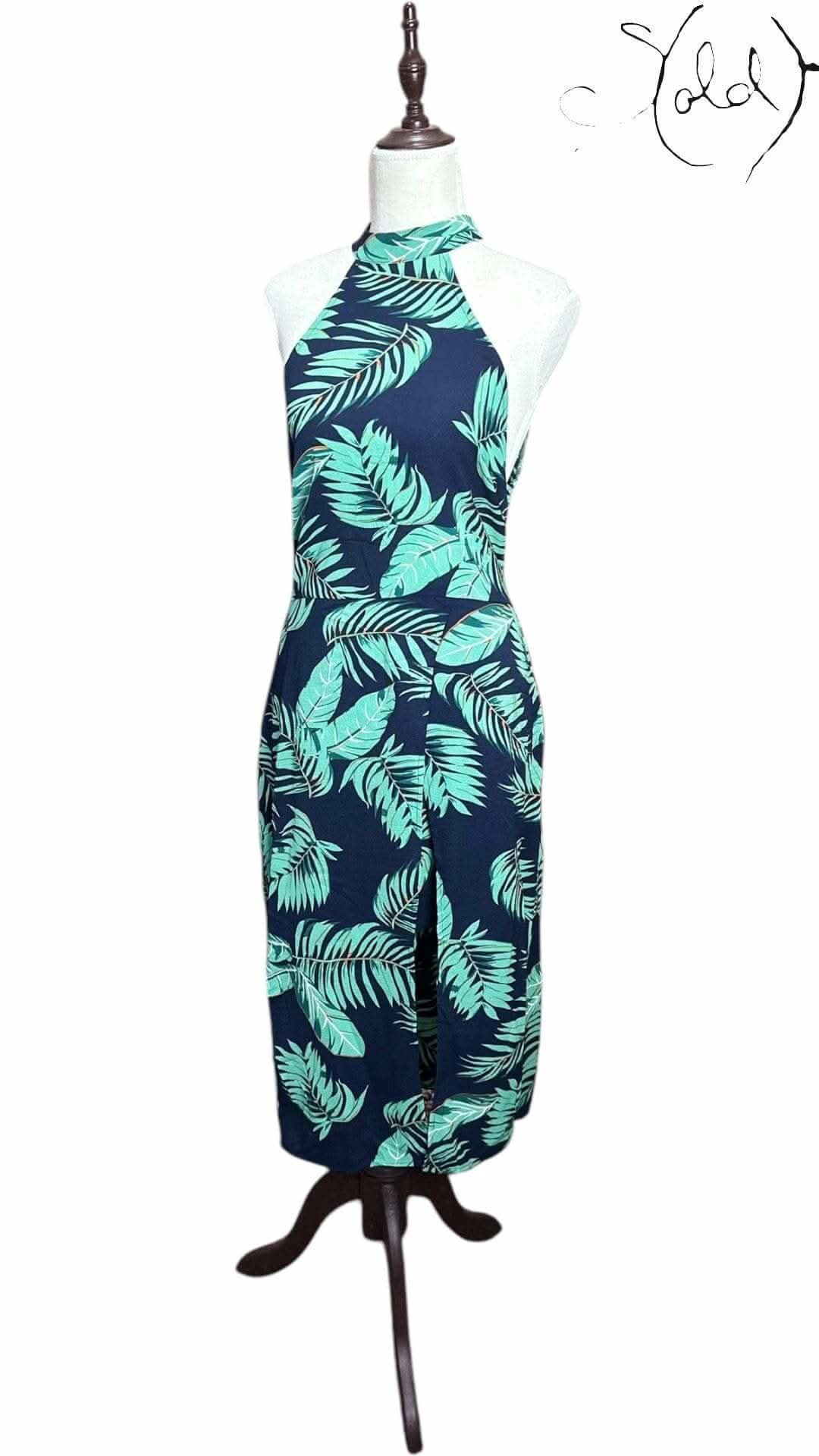 AX Paris Palm Halter Dress – New with Tags | Sold Attire - Sold Attire