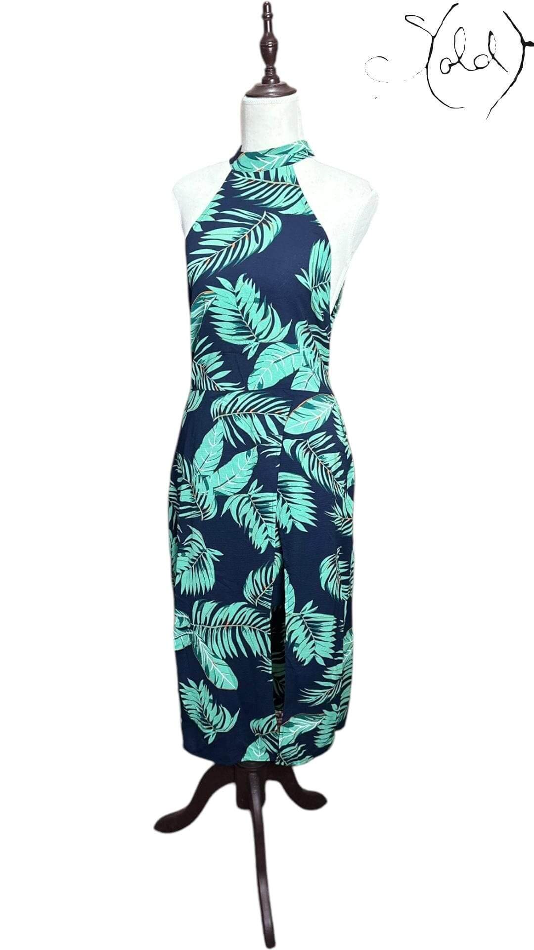 AX Paris Palm Halter Dress – New with Tags, Detail view | Sold Attire