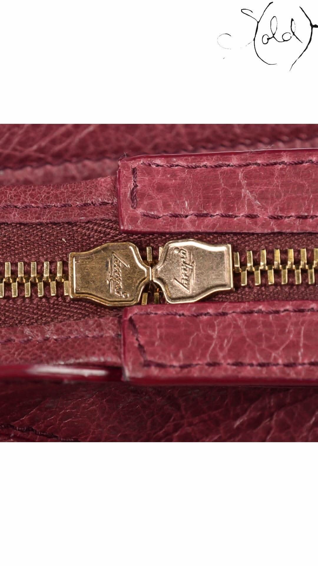 BALENCIAGA Agneau Giant 12 City – Cassis with Rose Gold Hardware | Sold Attire - Sold Attire