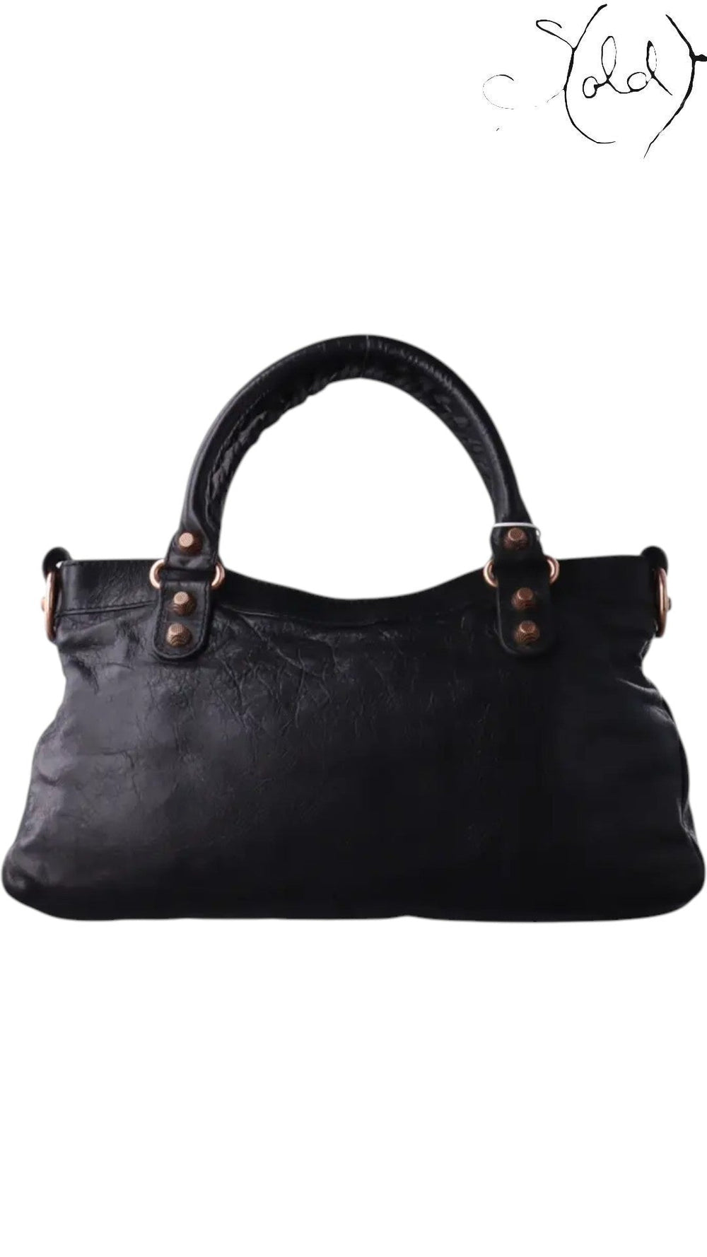 Balenciaga City Black Smooth Calfskin Rose Gold 2018, Interior view | Sold Attire