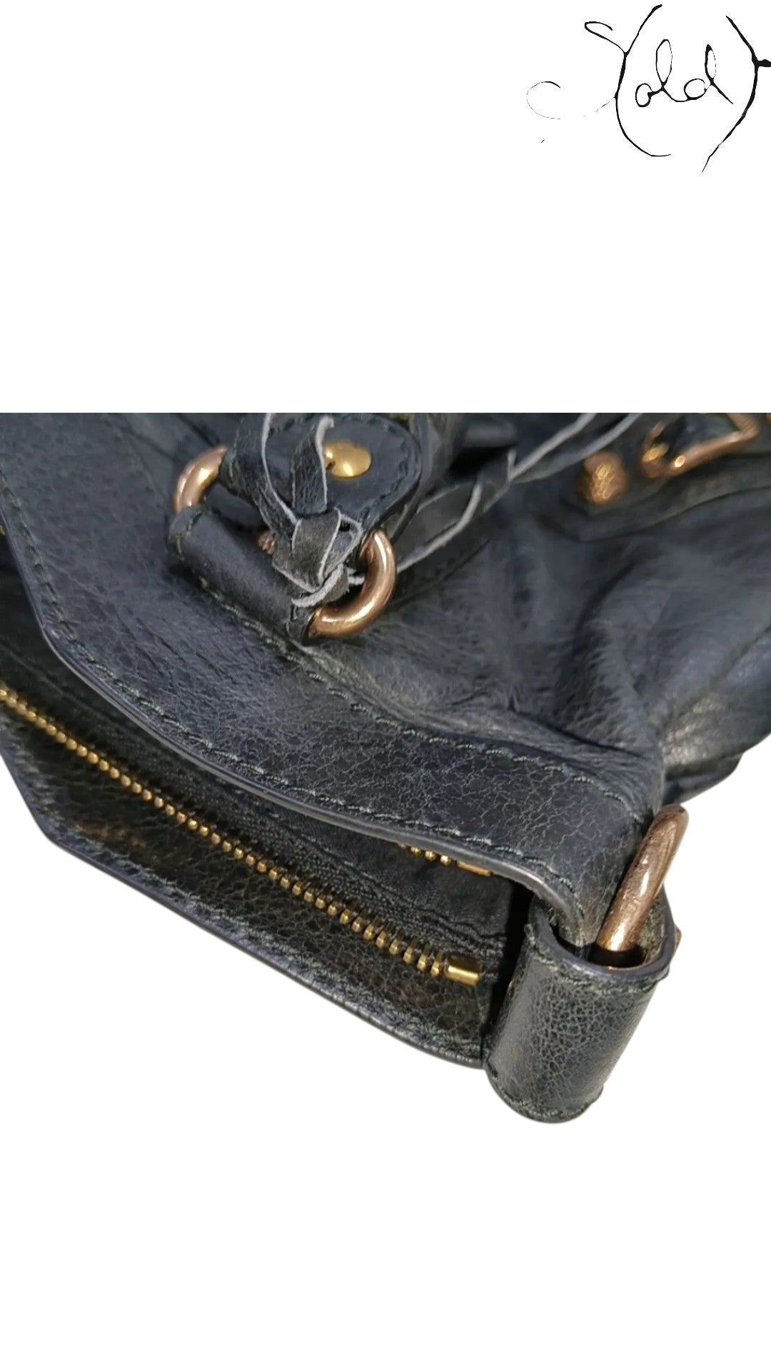 Balenciaga City Black Smooth Calfskin Rose Gold 2018, Side view | Sold Attire
