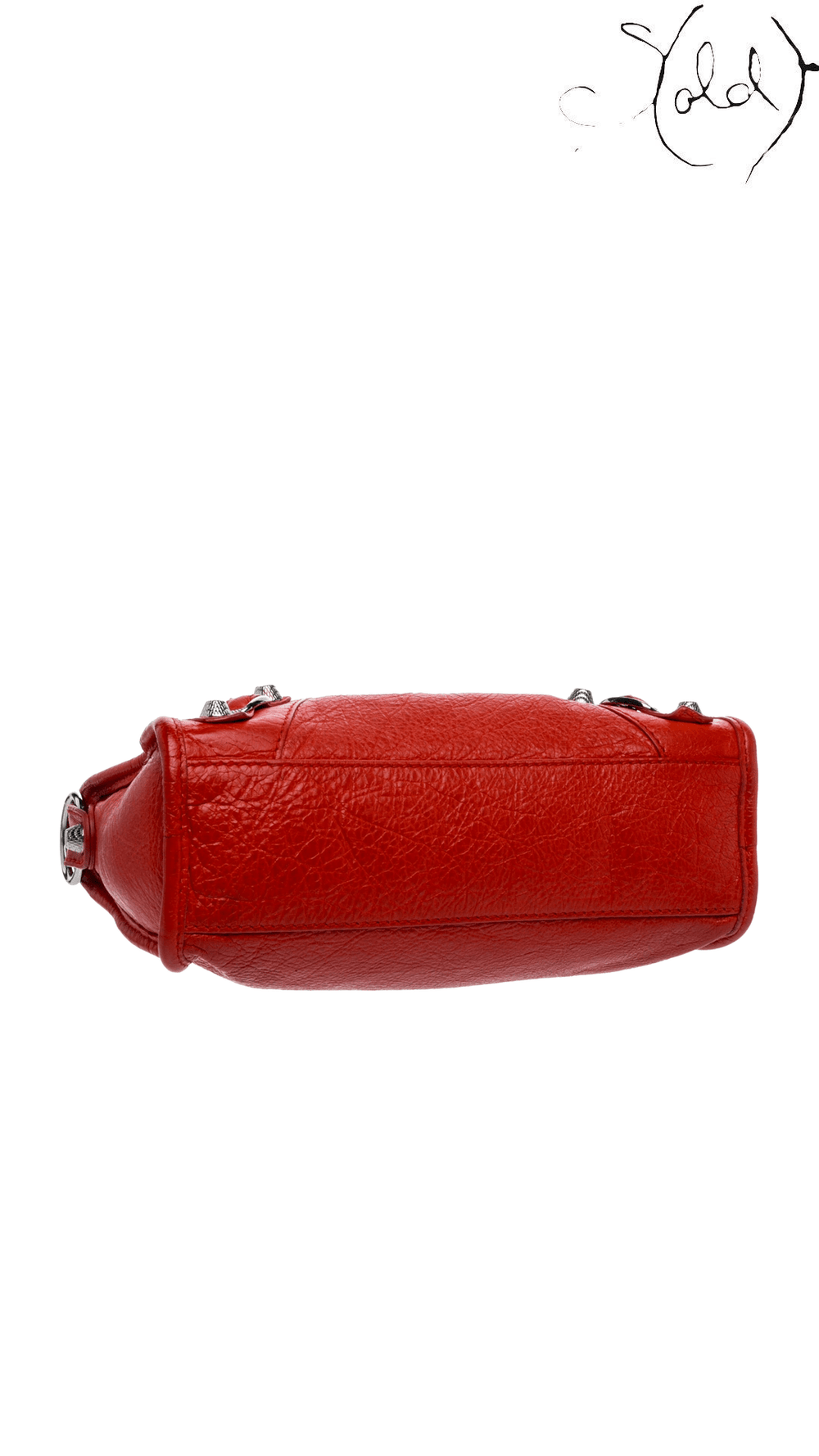 Balenciaga Orange Leather Mini City Giant Bag: base view