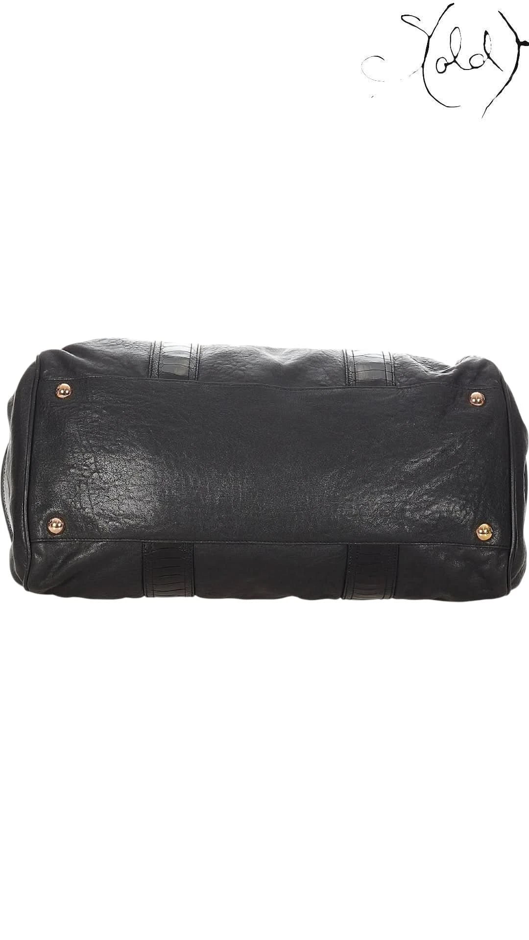 Balenciaga Black Whistle Lambskin Boston Bag 2000s | Sold Attire