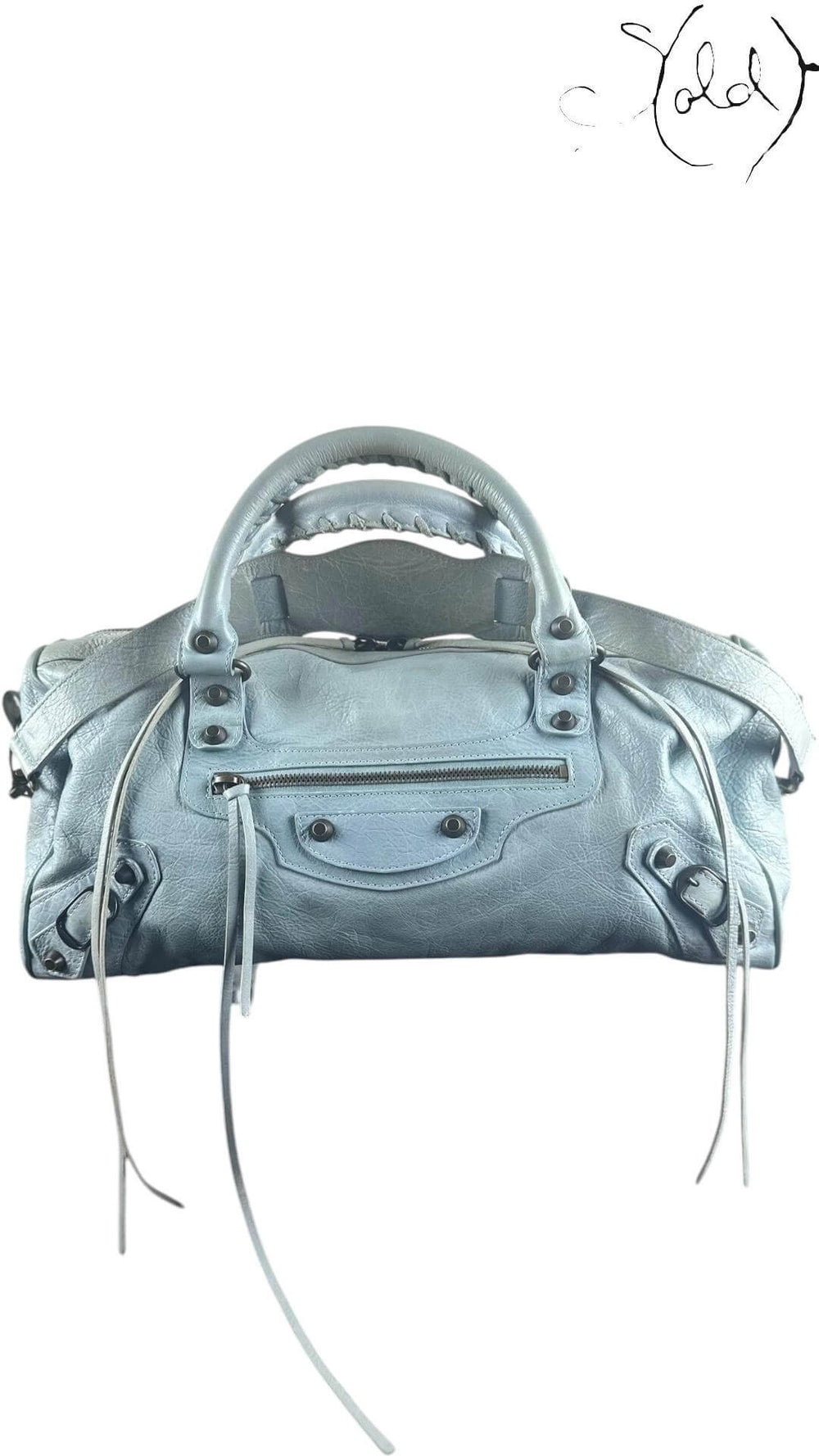 Balenciaga Classic City – Powder Blue Agneau, Base view | Sold Attire