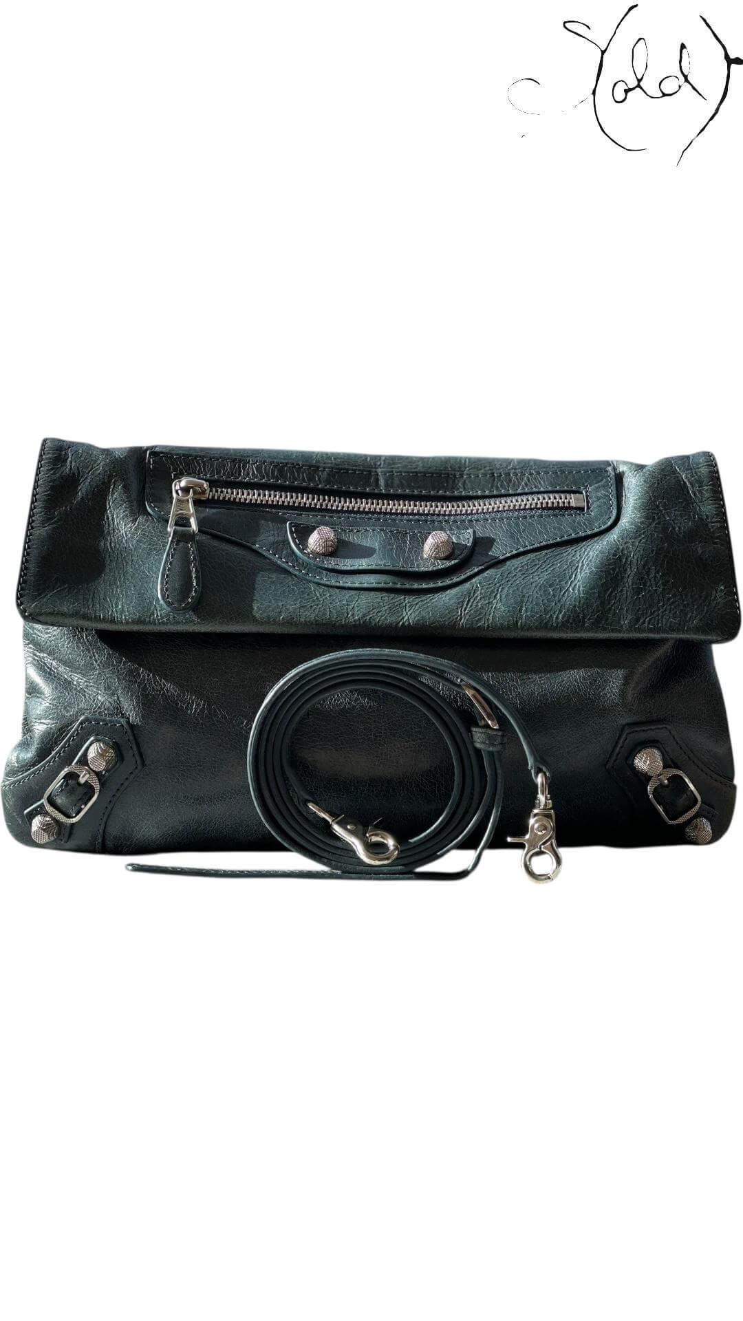 Balenciaga Classic Envelope Clutch – Emerald Archive, Detail view | Sold Attire