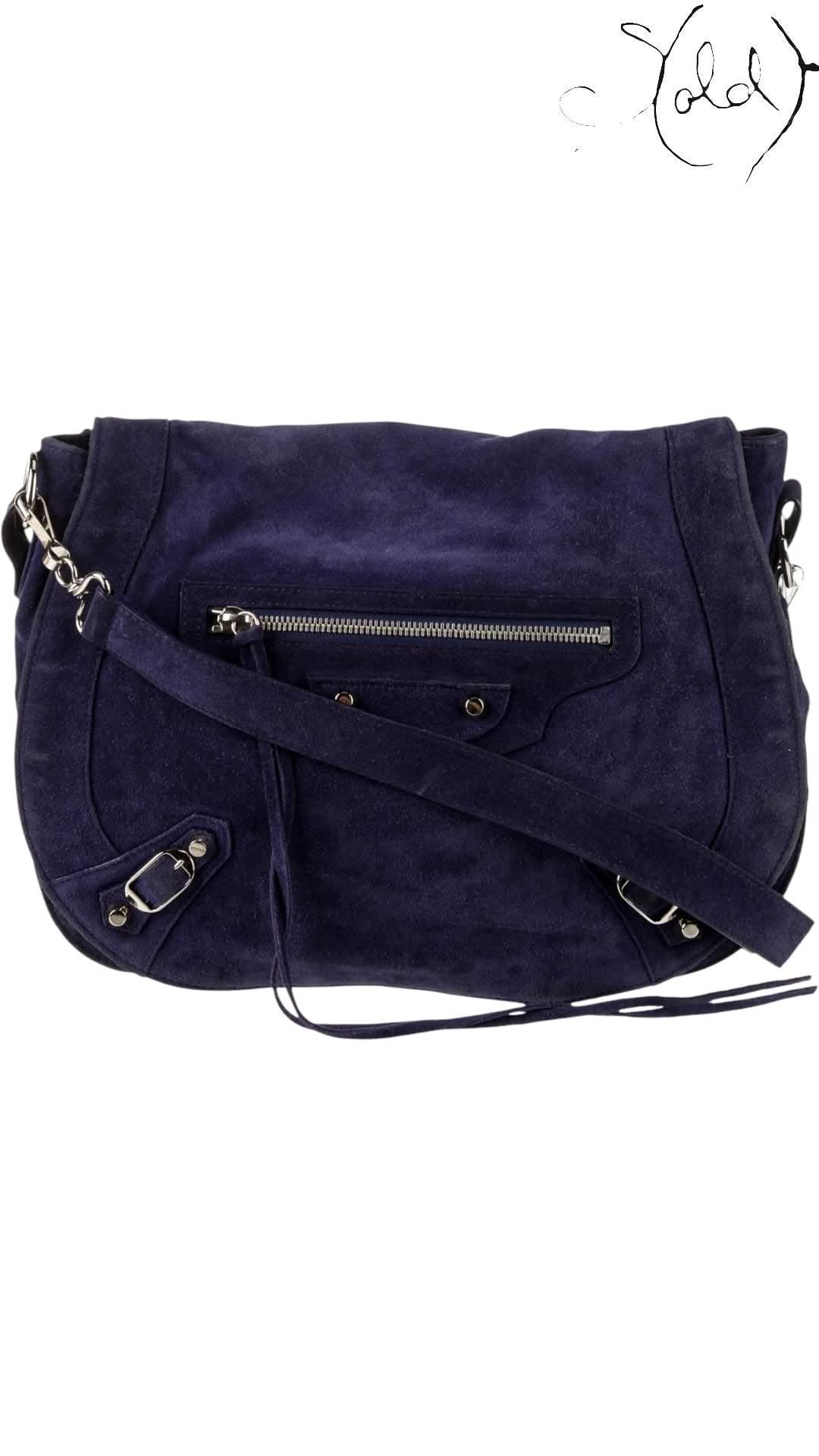 Balenciaga Crossbody Bag Balenciaga Motocross Neo Folk Purple Suede 2013 FW Runway | Sold Attire