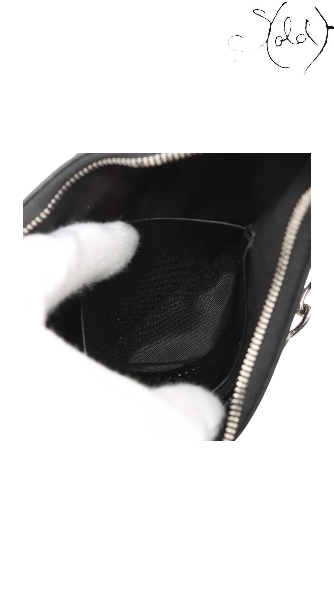 Balenciaga Le Cagole Mini Black Crocodile-Embossed Calfskin Rhinestone Chain 2023, Side view | Sold Attire