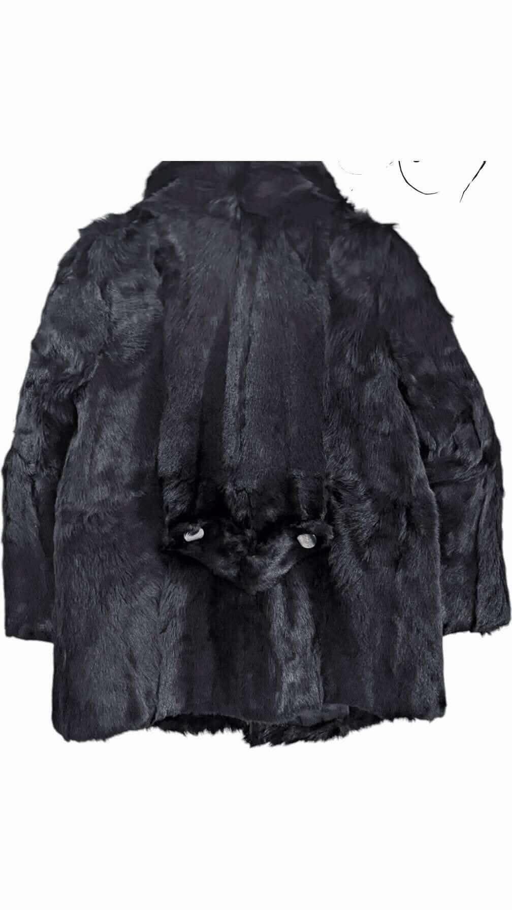 Black Fox Fur Coat - Vintage Elegance