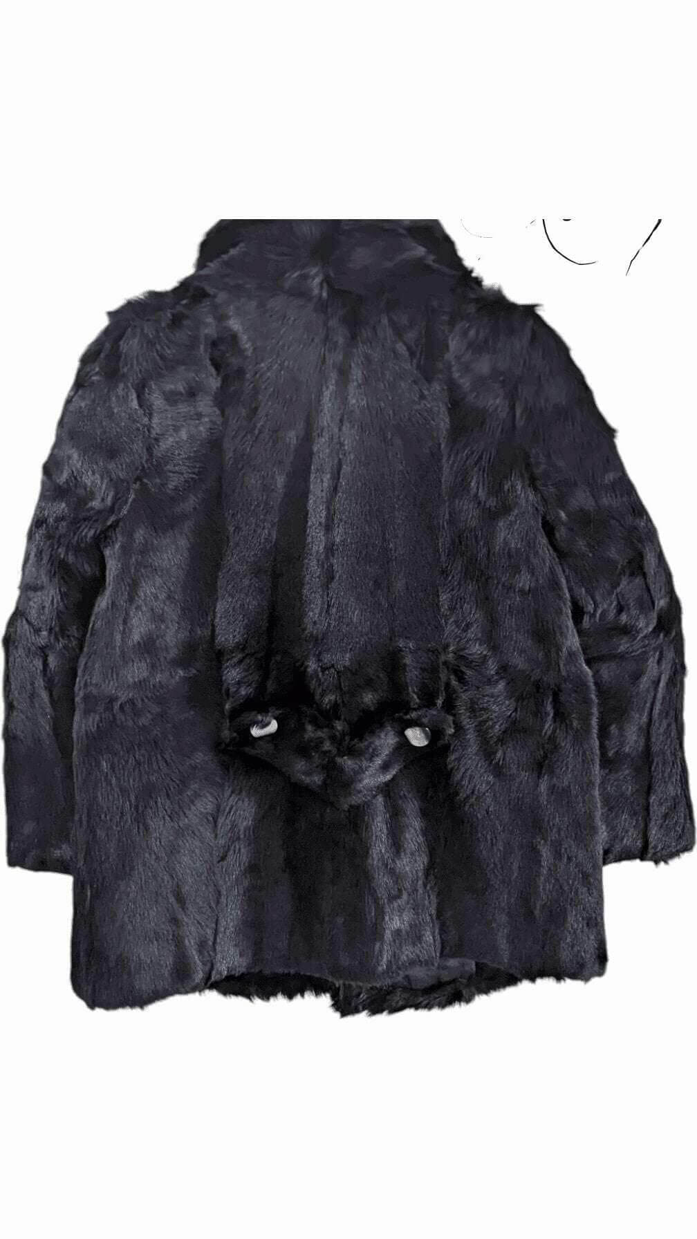 Black Fox Fur Coat - Vintage Elegance, Back view | Sold Attire