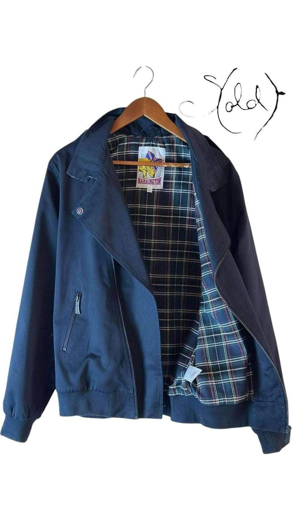 Blue Harrington Jacket – Retro Vibes, Back view | Sold Attire