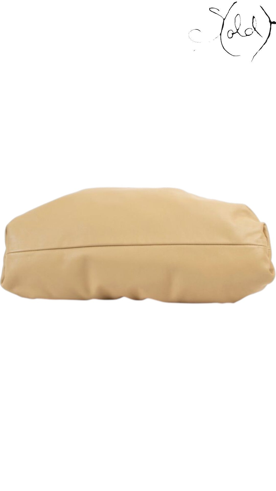 Bottega Veneta Intrecciato Pouch XL Almond Calfskin Mint Condition — Base view | Sold Attire