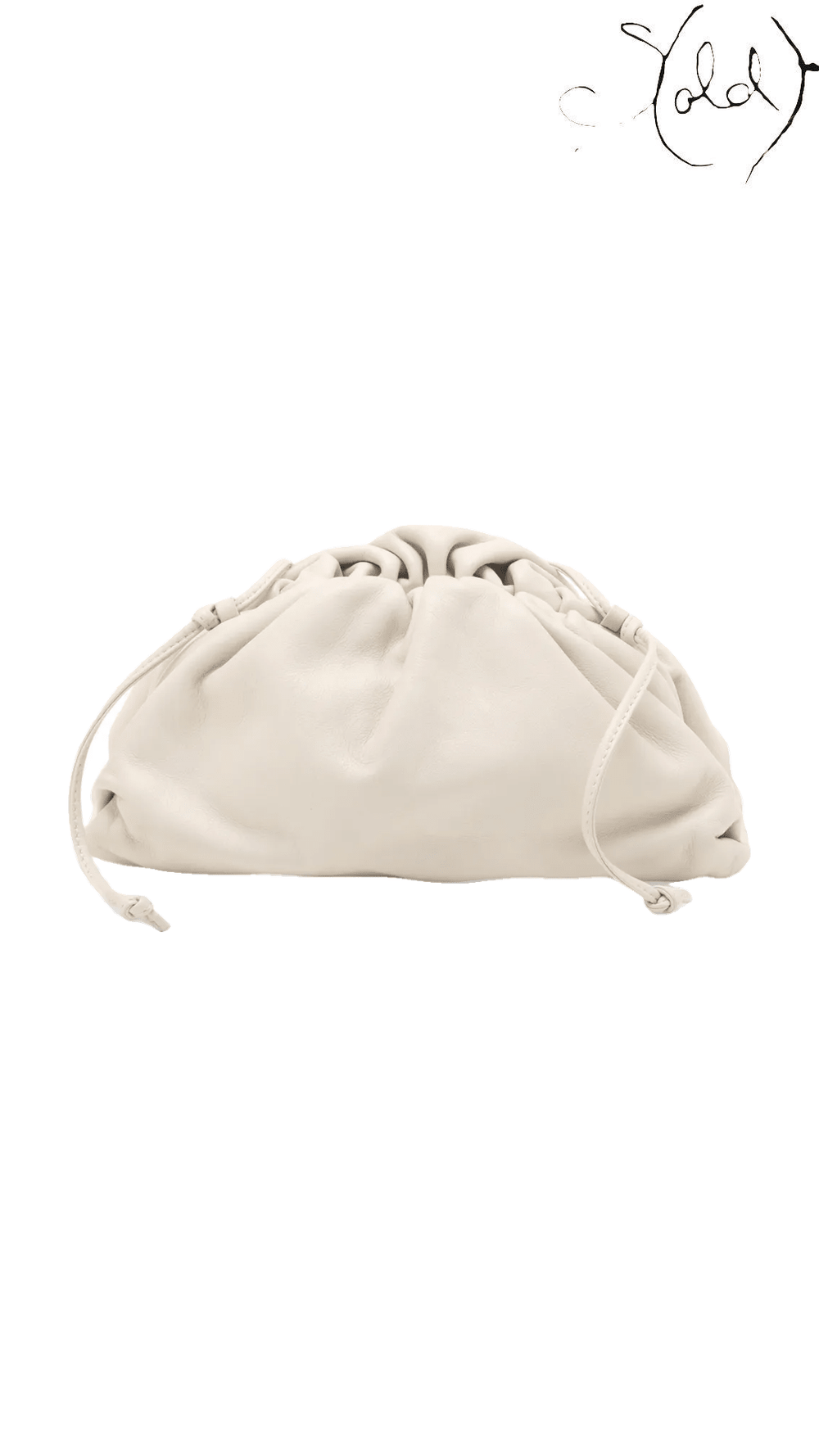 Bottega Veneta Mini Pouch White Leather Shoulder Bag, reverse exterior