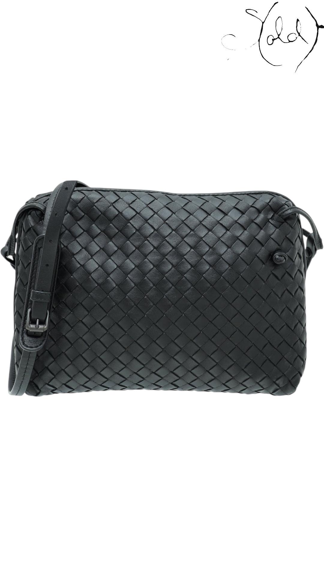 Bottega Veneta Black Intrecciato Nappa Nodini Double Zip Crossbody Bag — Authenticated Pre-Owned | Sold Attire
