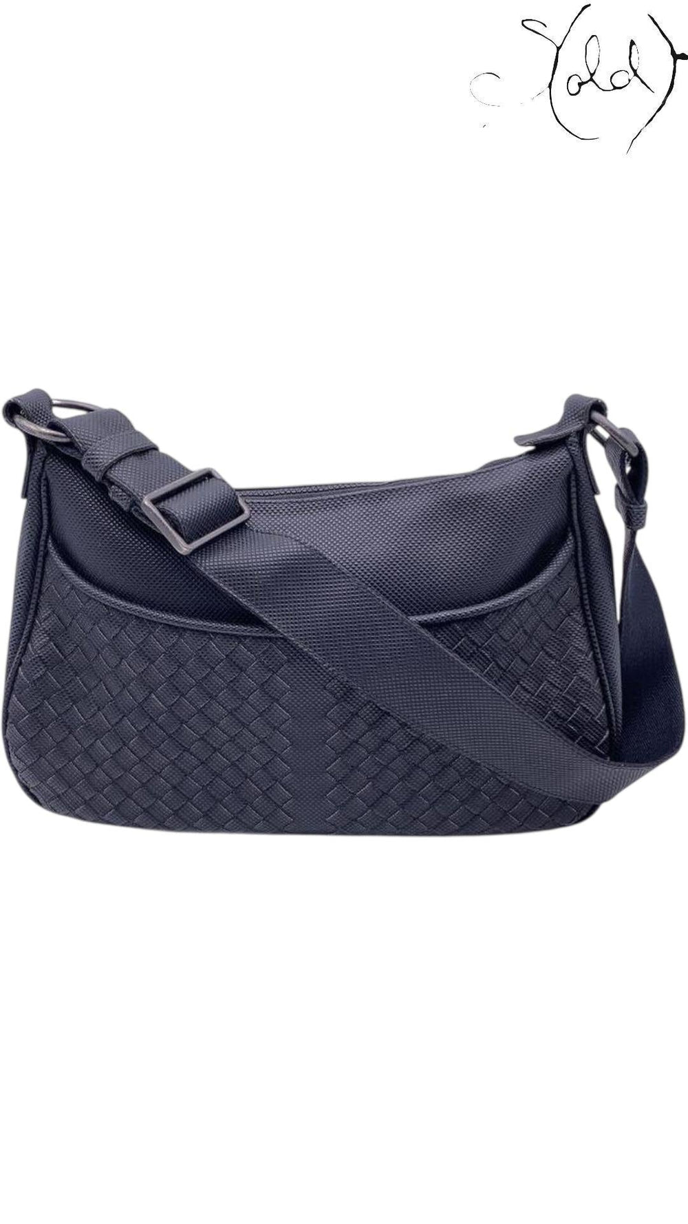 Bottega Veneta Canvas Intrecciato Shoulder Bag, Back view | Sold Attire