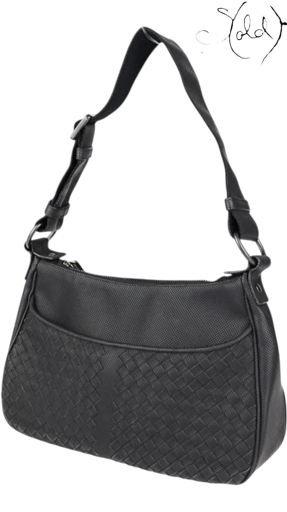 Bottega Veneta Canvas Intrecciato Shoulder Bag, Interior view | Sold Attire