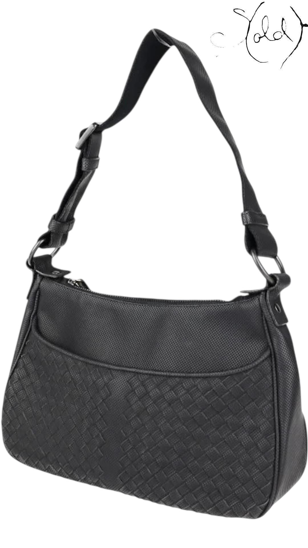 Bottega Veneta Canvas Intrecciato Shoulder Bag — Interior view | Sold Attire