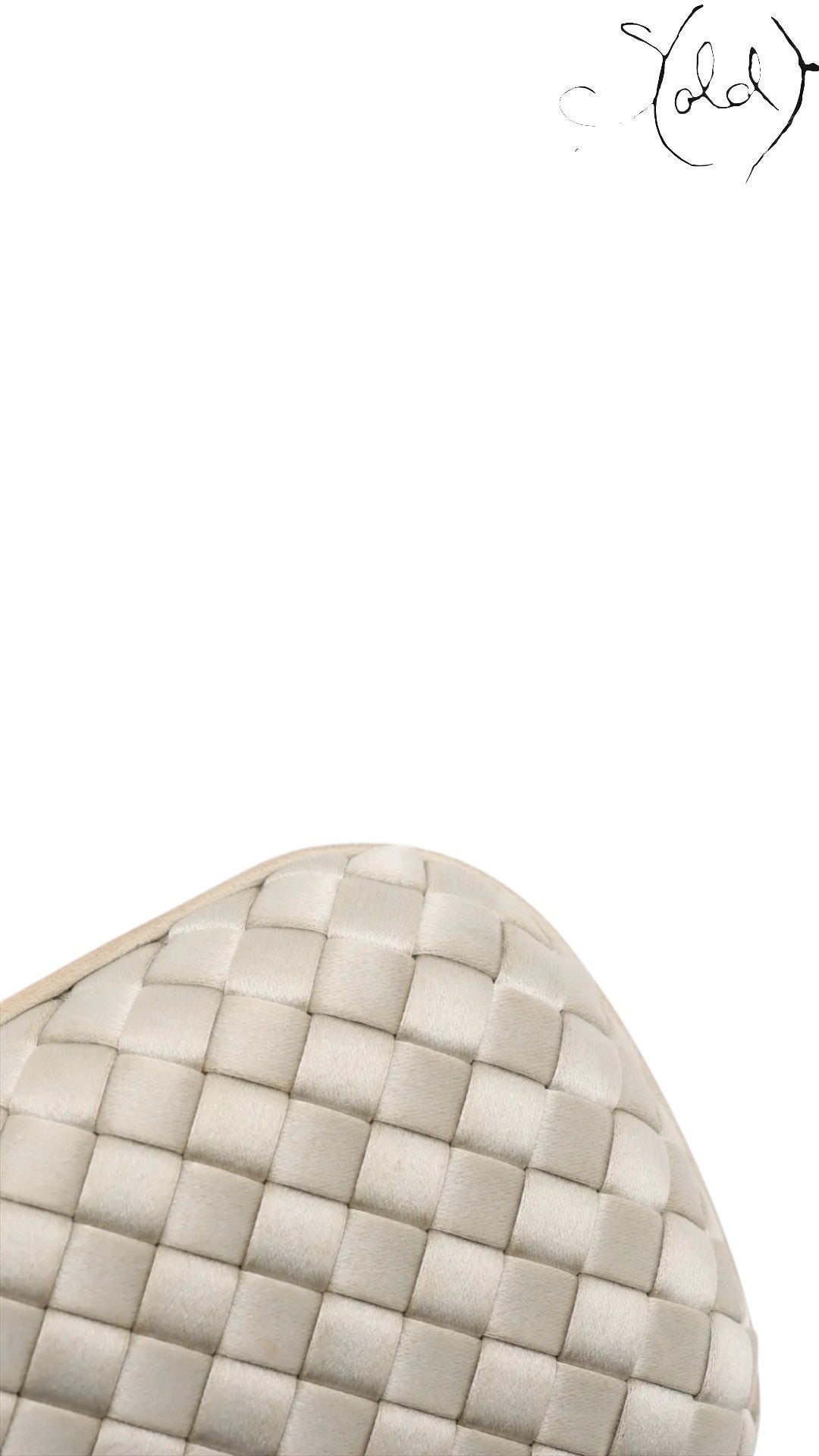 Bottega Veneta Knot Clutch Gold Silk Brass Hardware 2018, Lining detail | Sold Attire