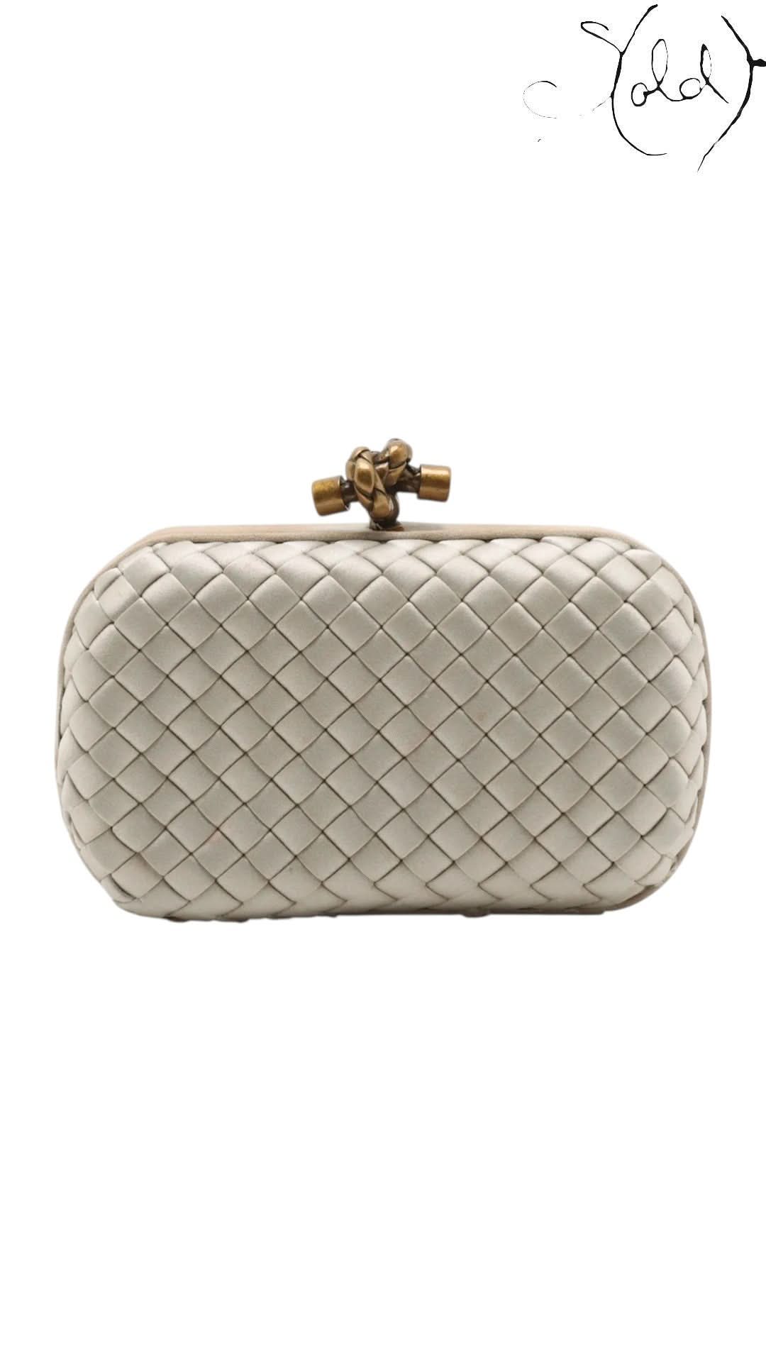 Bottega Veneta Clutch Bottega Veneta Knot Clutch Gold Silk Brass Hardware 2018 | Sold Attire