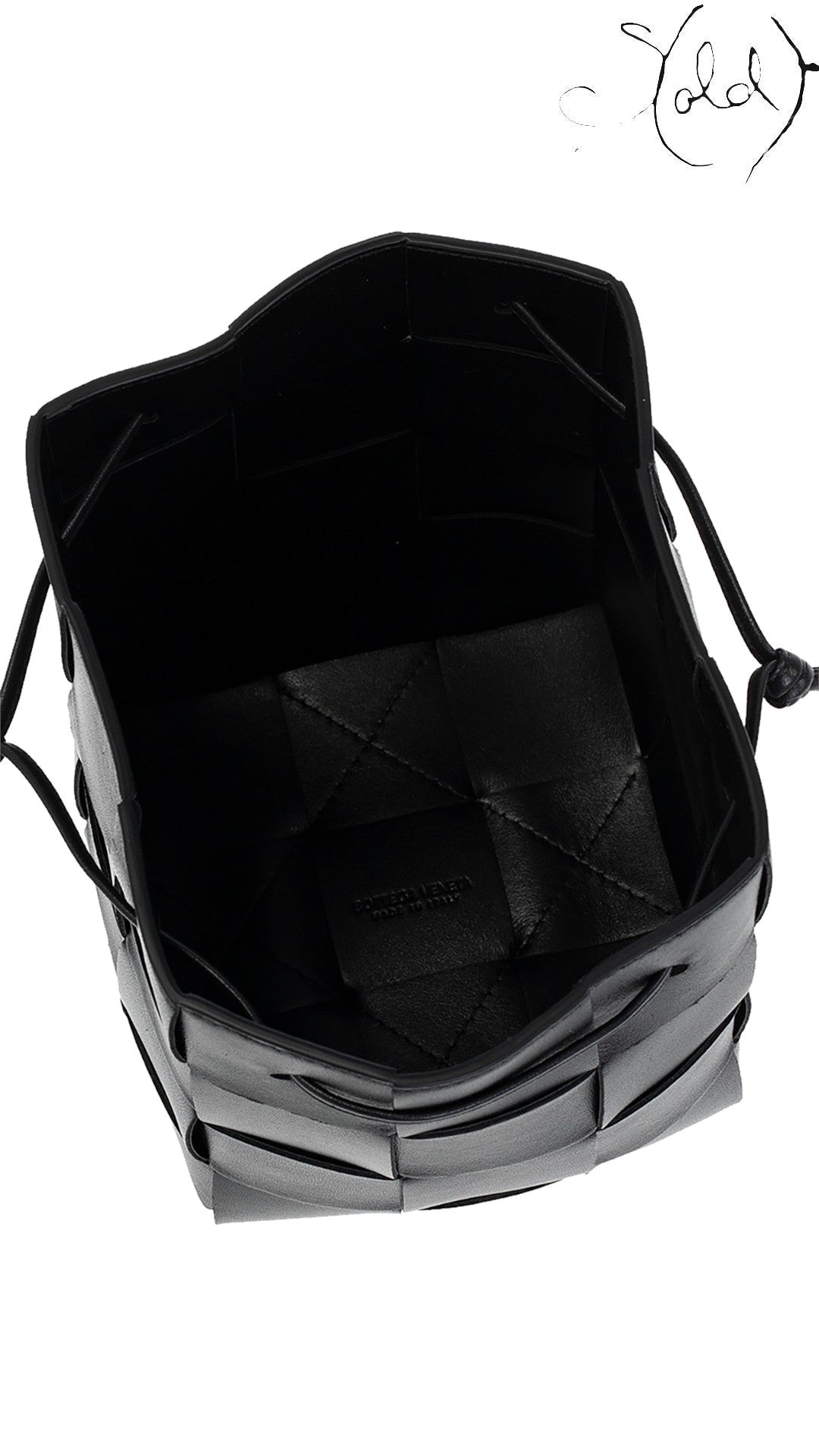 Bottega Veneta Lambskin Intreccio Small Cassette Crossbody Bucket Bag Black | Sold Attire, Authenticated Pre - Owned | Sold Attire