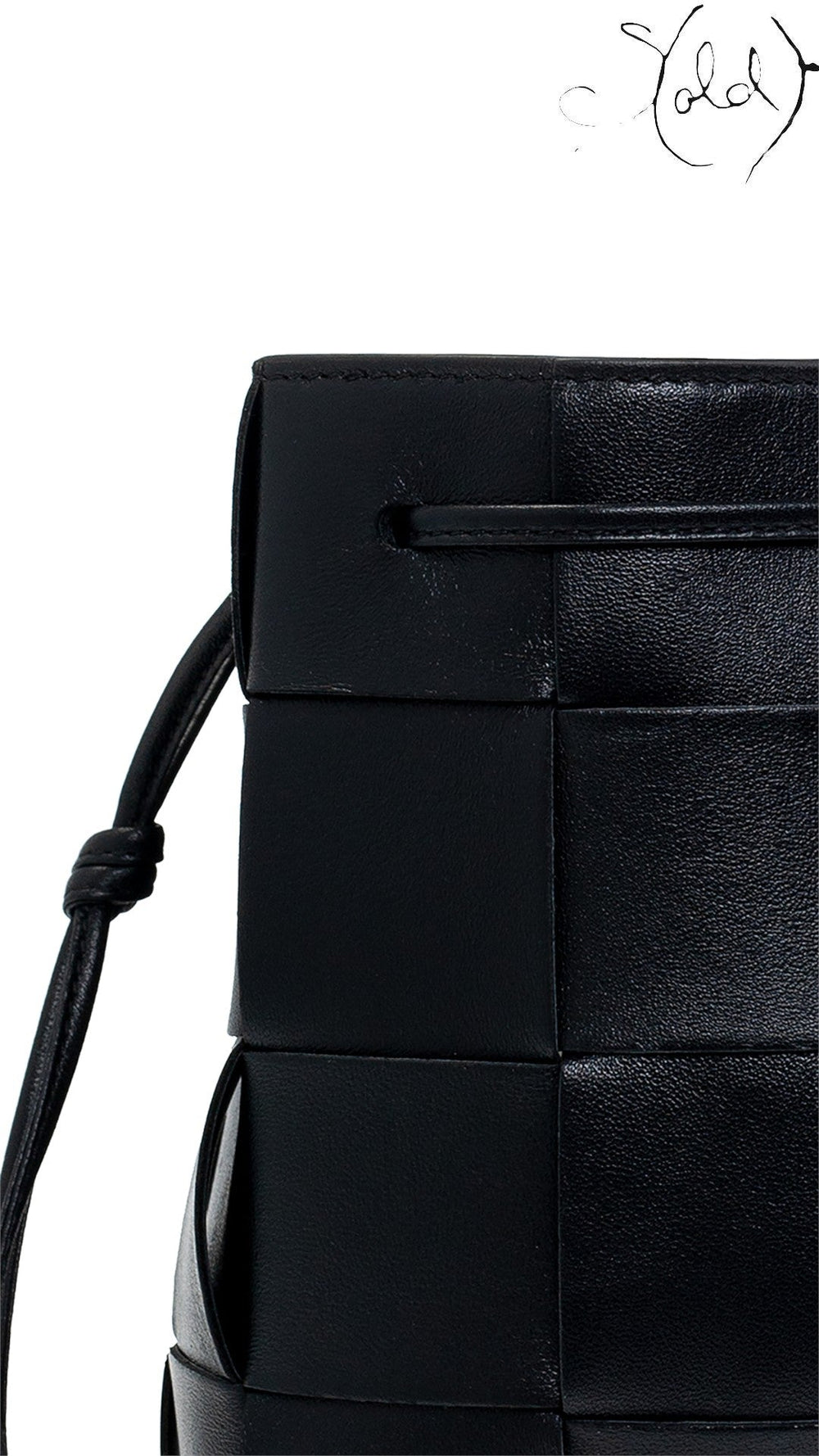 Bottega Veneta Lambskin Intreccio Small Cassette Crossbody Bucket Bag Black | Sold Attire, Authenticated Pre - Owned | Sold Attire