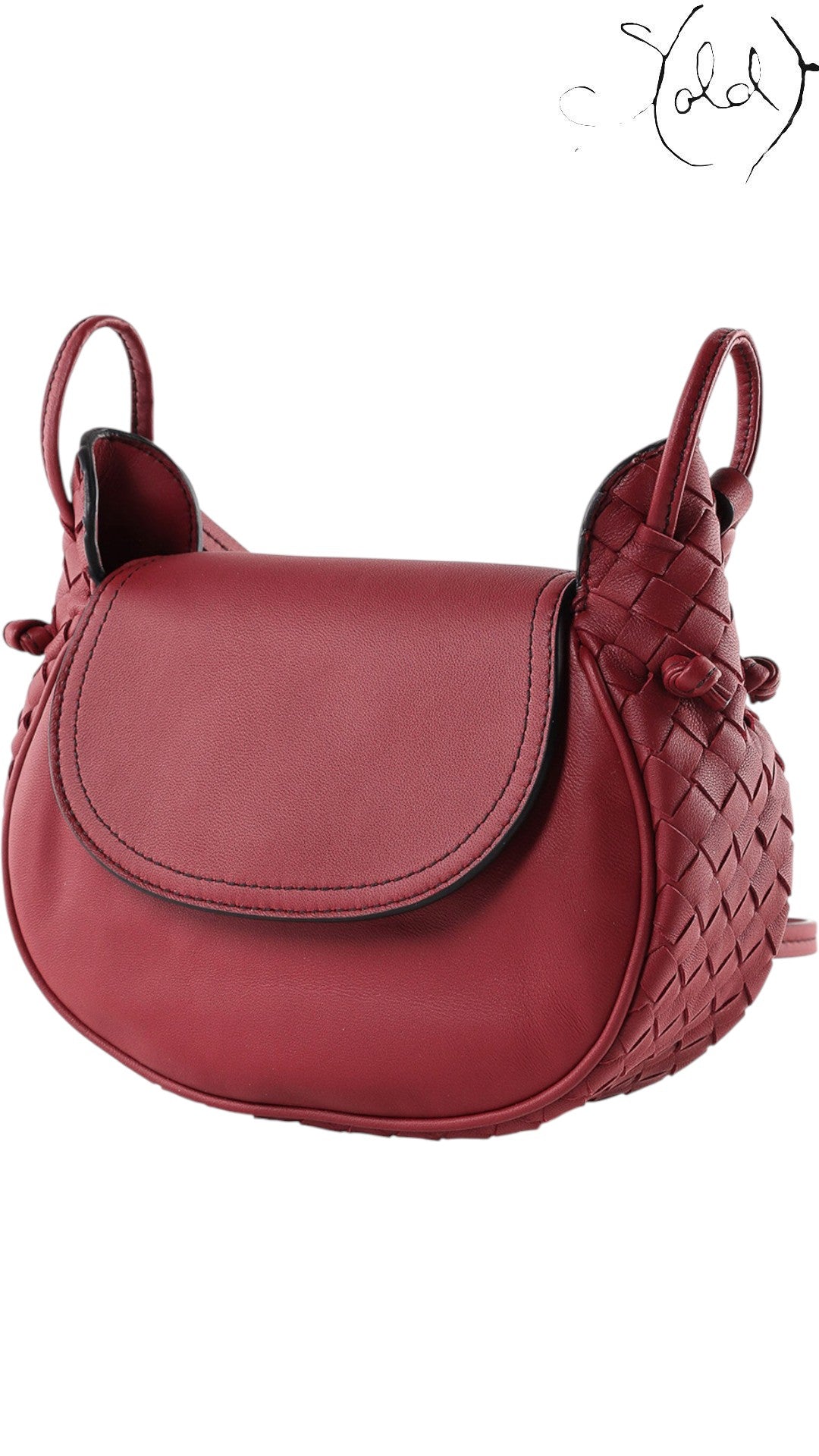 Bottega Veneta Nodini Baccara Rose Intrecciato Crossbody 2010s, Interior view | Sold Attire