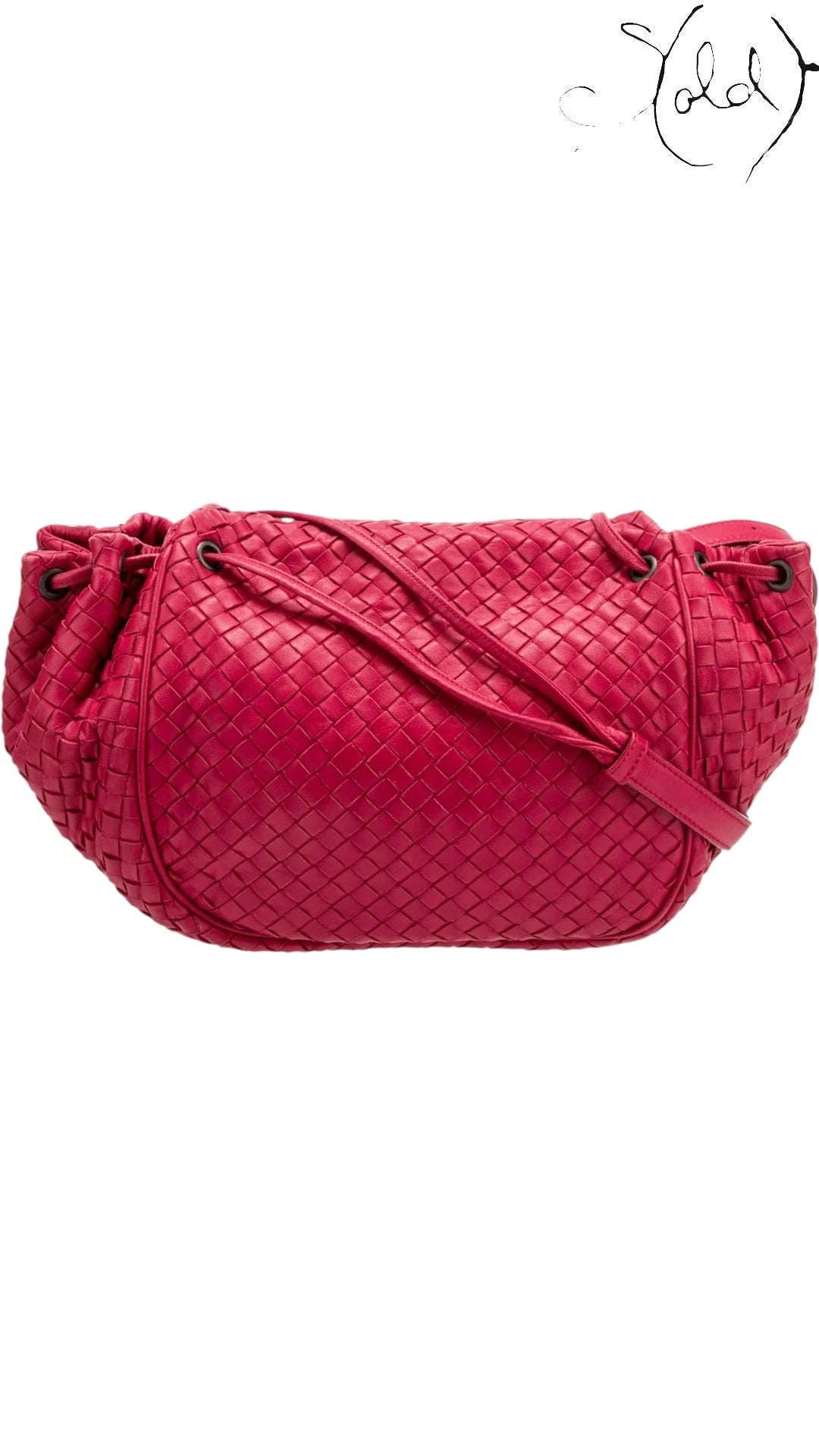 Bottega Veneta Red Intrecciato Flap Crossbody Bag — Back view | Sold Attire