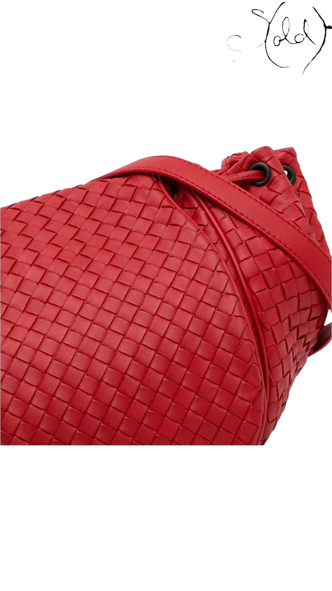 Bottega Veneta Red Intrecciato Flap Crossbody Bag — Interior view | Sold Attire