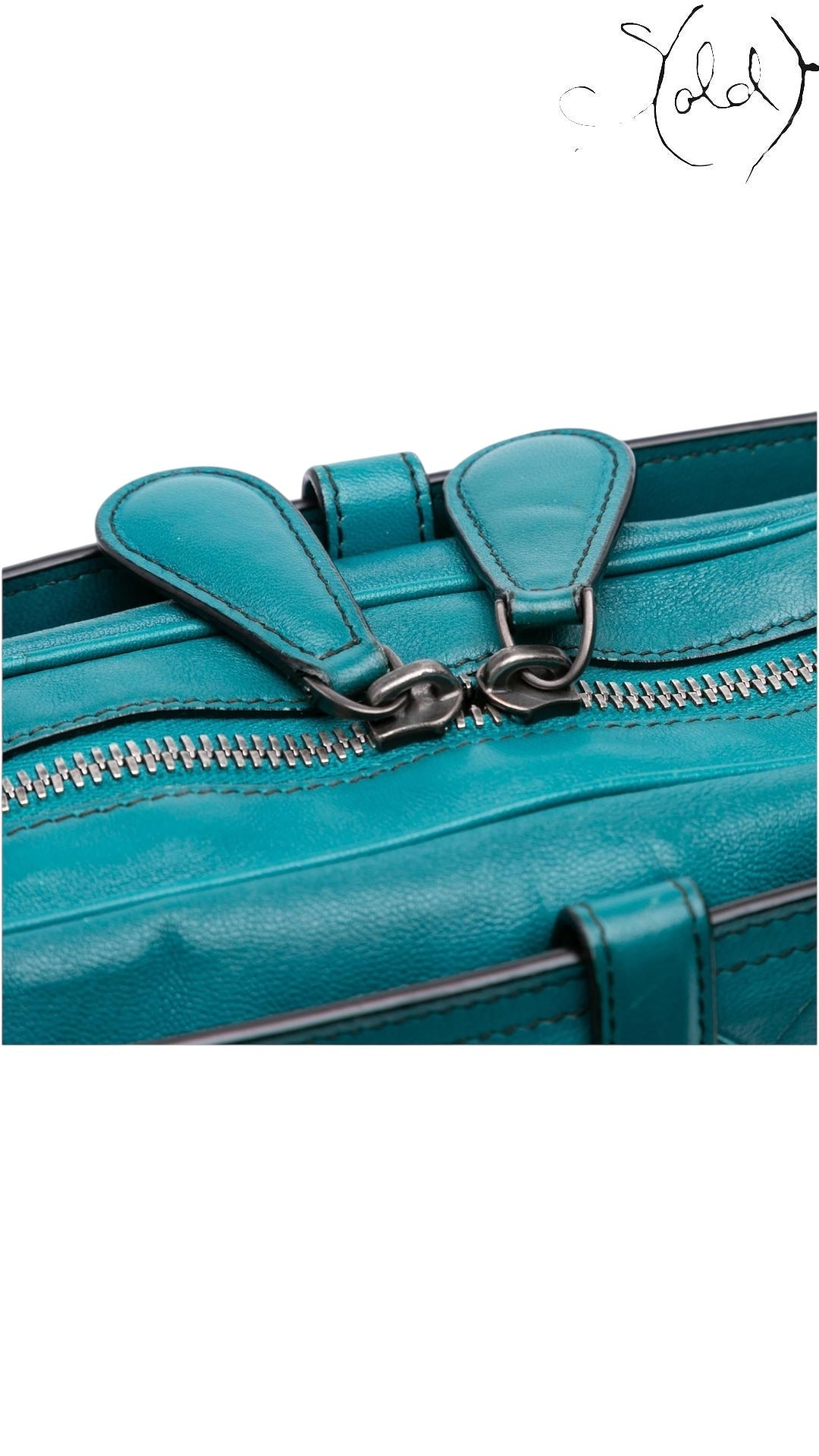 Bottega Veneta Intrecciato Camera Bag Teal Green 2010s, Hardware detail | Sold Attire