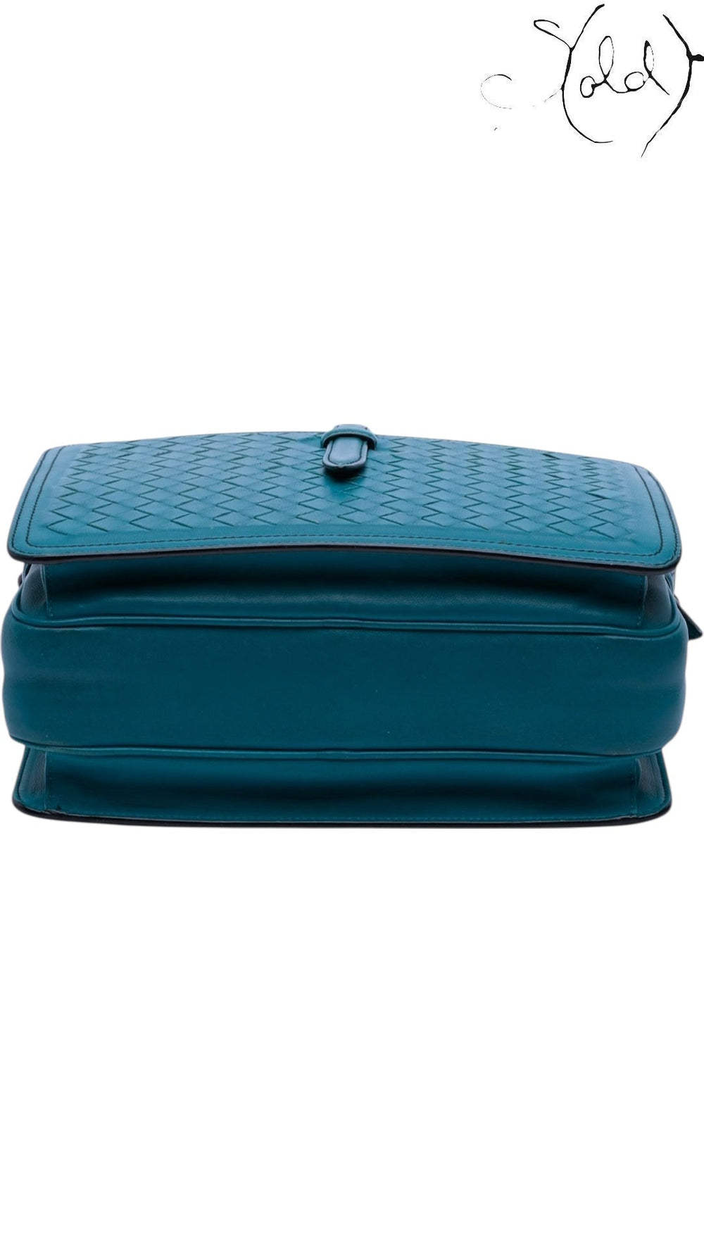 Bottega Veneta Intrecciato Camera Bag Teal Green 2010s, Side view | Sold Attire