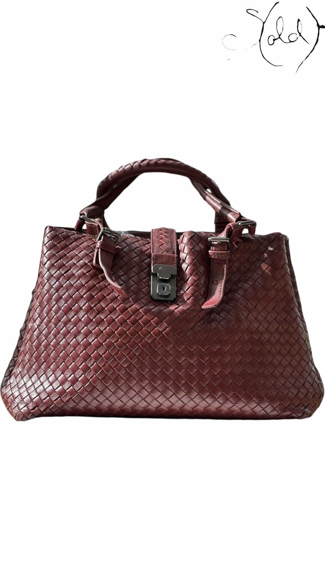 BOTTEGA VENETA Intrecciato Large Roman Handbag – Archival Brunello | Sold Attire - Sold Attire