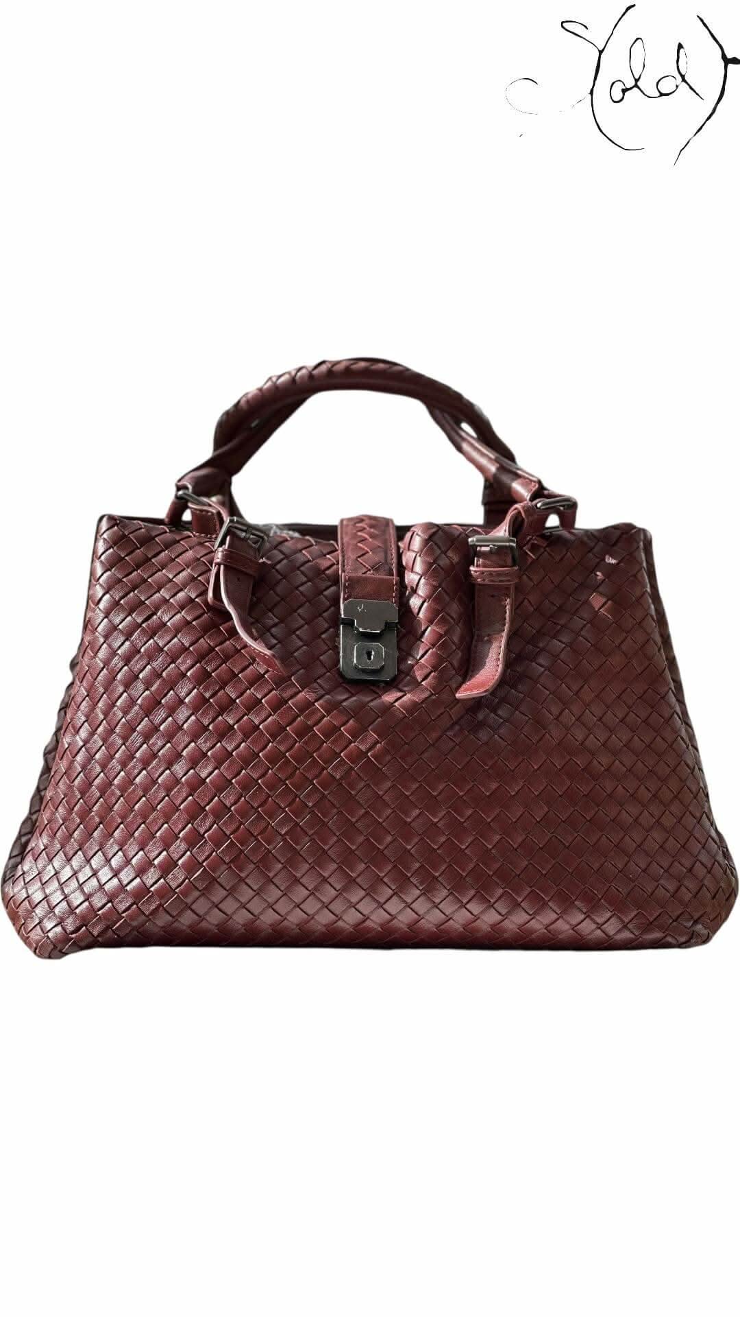 BOTTEGA VENETA Intrecciato Large Roman Handbag – Archival Brunello | Sold Attire - Sold Attire