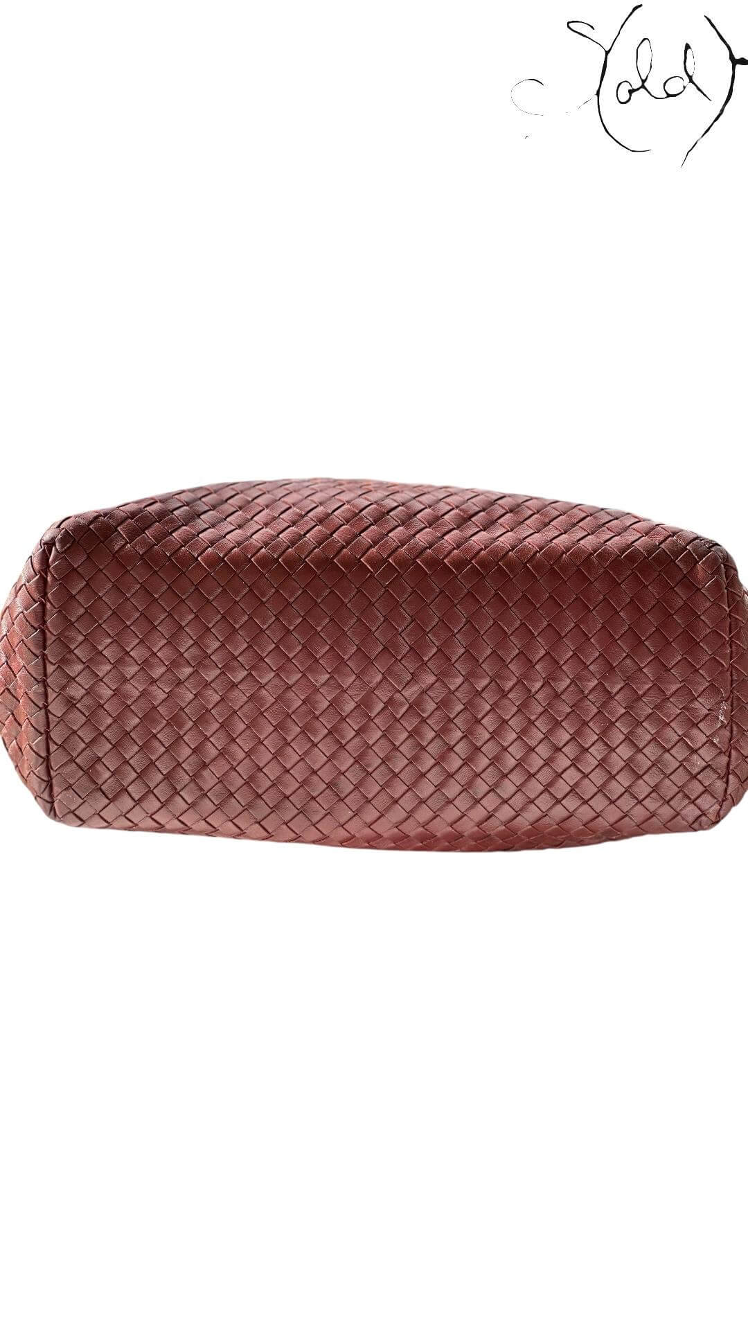 BOTTEGA VENETA Intrecciato Large Roman Handbag – Archival Brunello, Interior view | Sold Attire