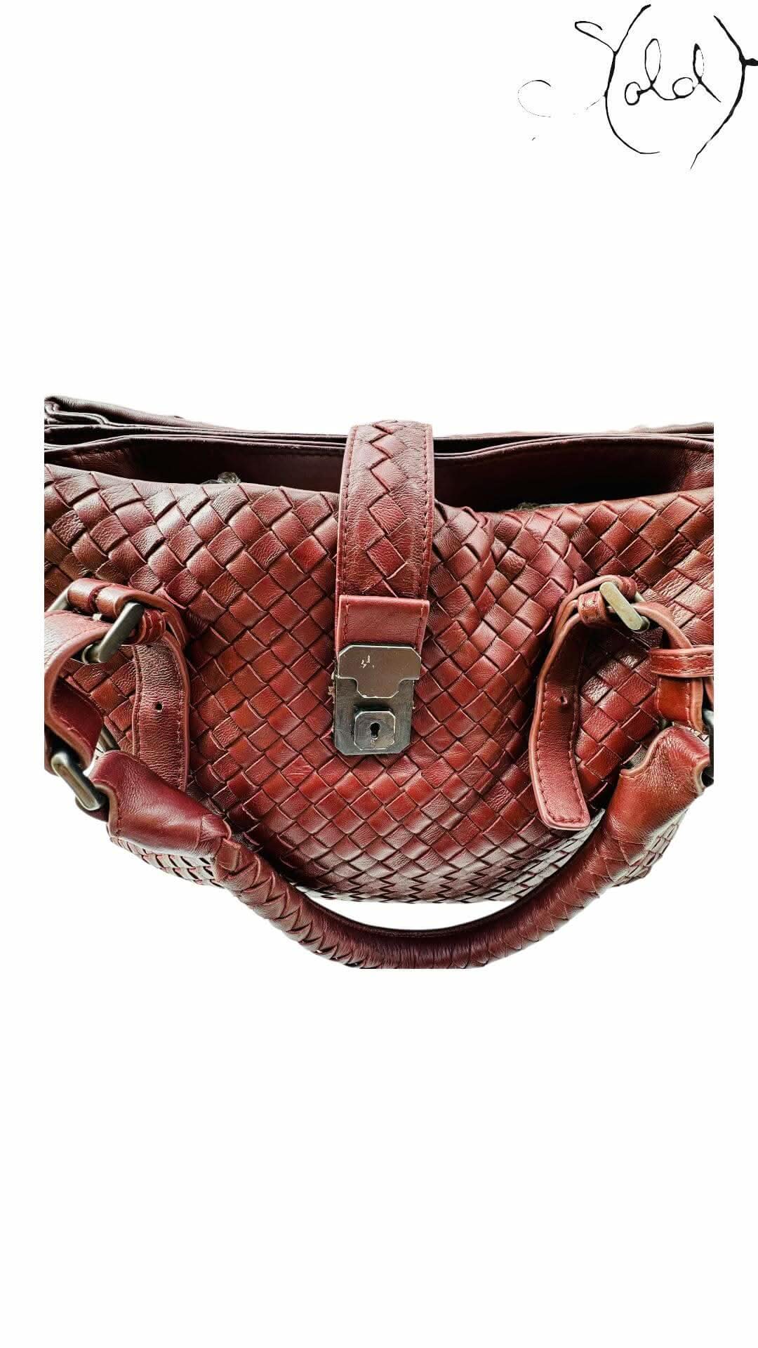 BOTTEGA VENETA Intrecciato Large Roman Handbag – Archival Brunello | Sold Attire - Sold Attire