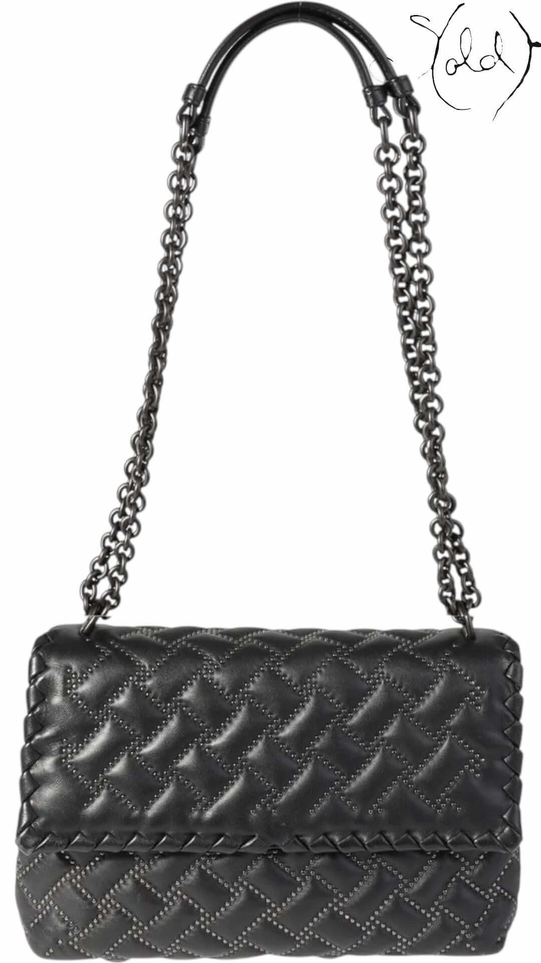 Bottega Veneta Intrecciato Microstuds Bag – Edgy Elegance | Sold Attire - Sold Attire