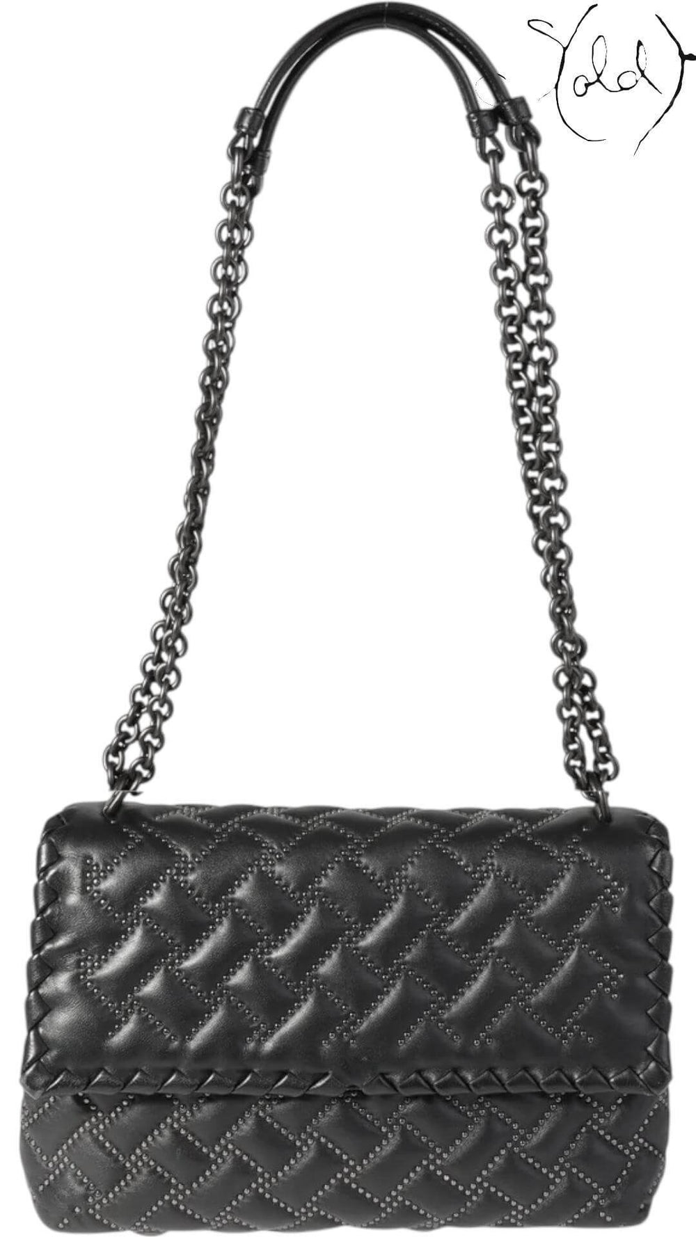 Bottega Veneta Intrecciato Microstuds Bag – Edgy Elegance, Back view | Sold Attire