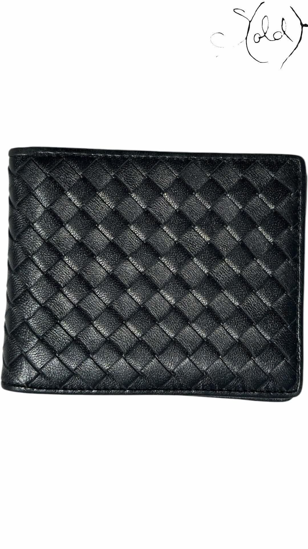 Bottega Veneta Piccolo Bi - Fold Wallet – Intrecciato Black | Sold Attire - Sold Attire