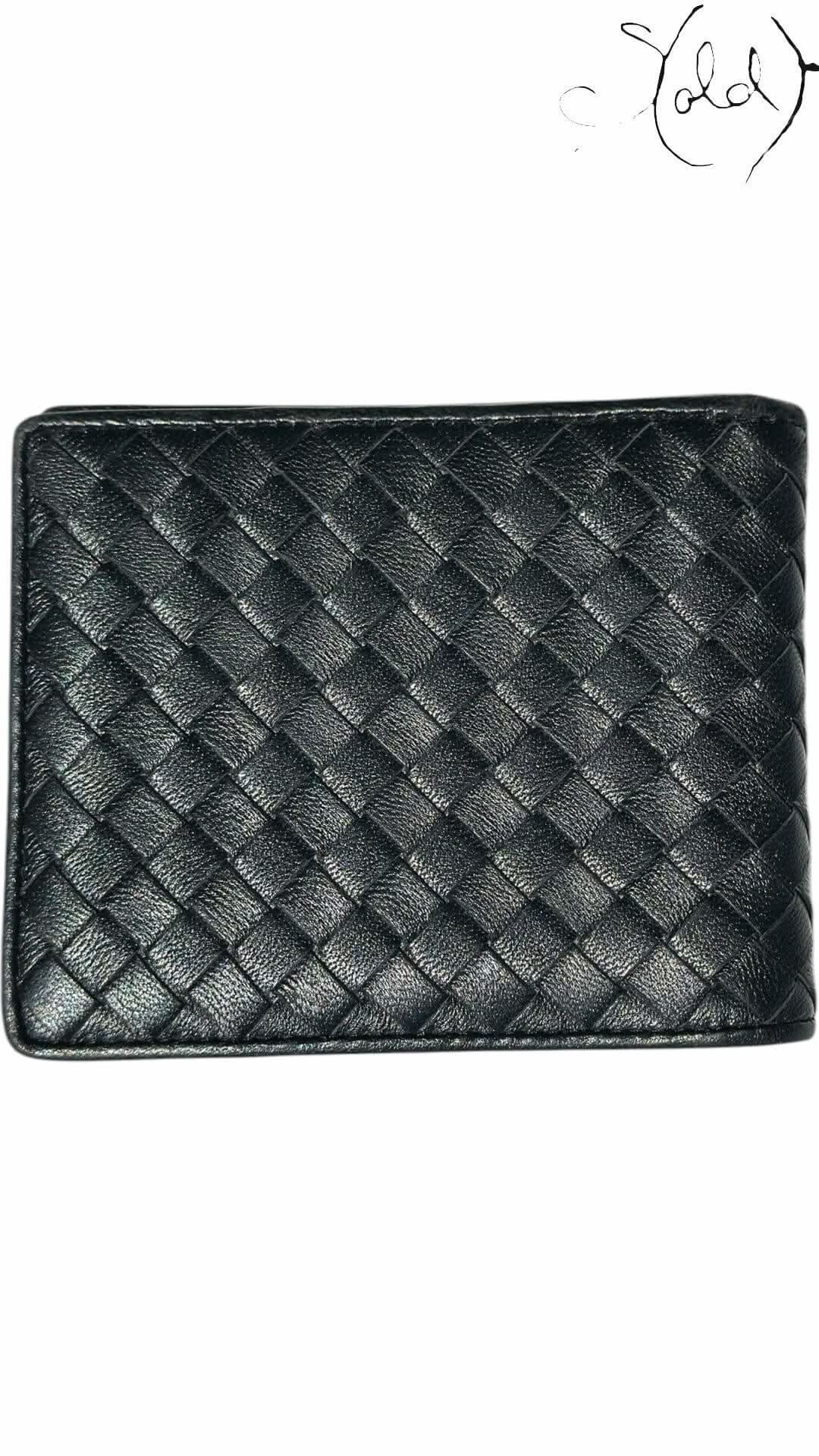 Bottega Veneta Piccolo Bi - Fold Wallet – Intrecciato Black | Sold Attire - Sold Attire