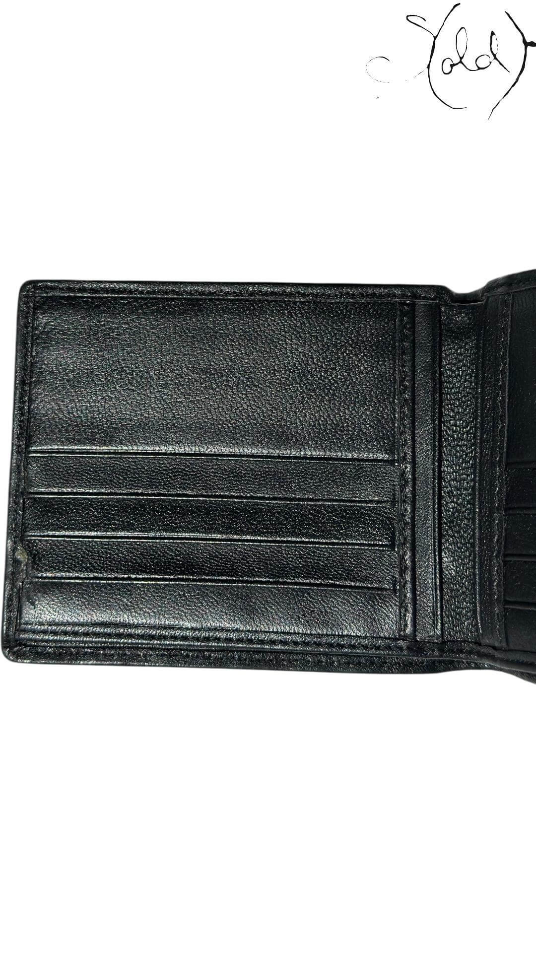 Bottega Veneta Piccolo Wallet Intrecciato Black Leather — Interior view | Sold Attire