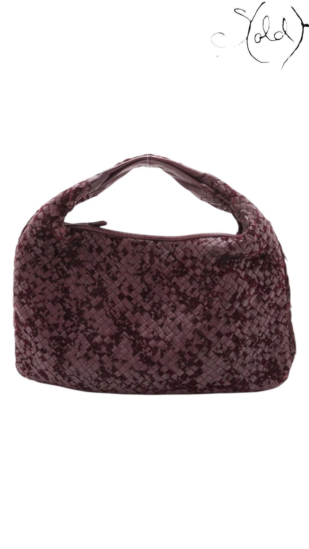 Bottega Veneta Bordeaux Intrecciato XL Hobo Suede Leather Late 2010s, Back view | Sold Attire