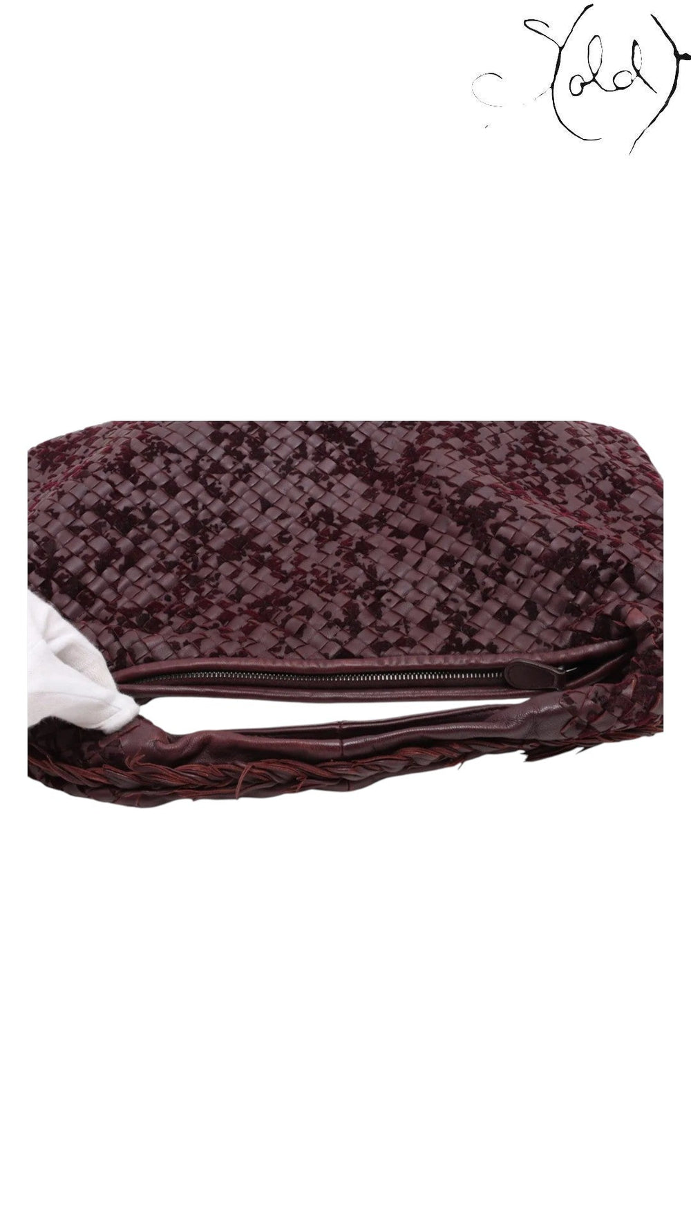 Bottega Veneta Bordeaux Intrecciato XL Hobo Suede Leather Late 2010s, Hardware detail | Sold Attire