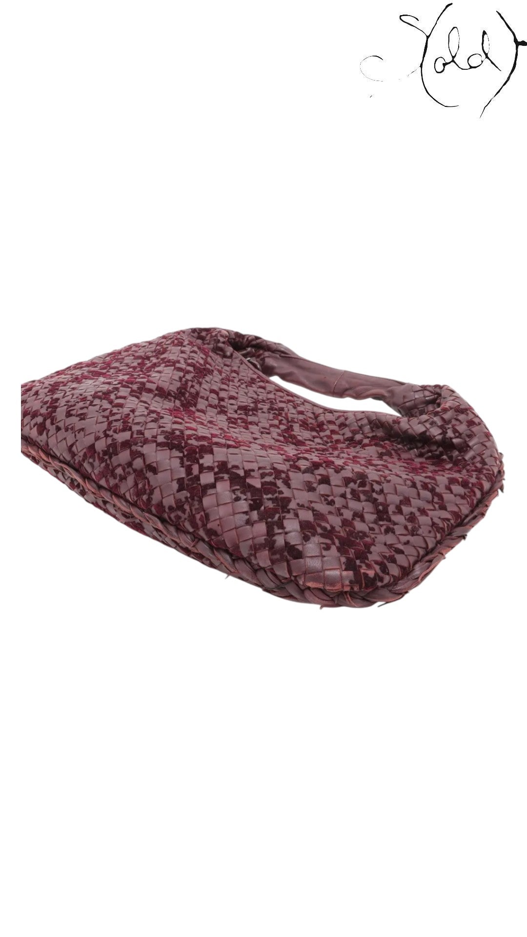 Bottega Veneta Bordeaux Intrecciato XL Hobo Suede Leather Late 2010s, Interior view | Sold Attire
