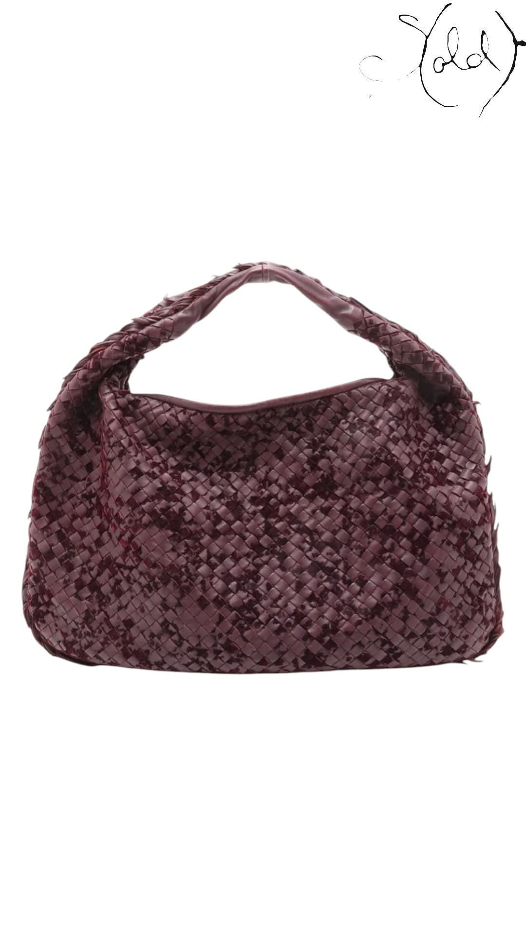 Bottega Veneta Shoulder Bag Bottega Veneta Bordeaux Intrecciato XL Hobo Suede Leather Late 2010s | Sold Attire